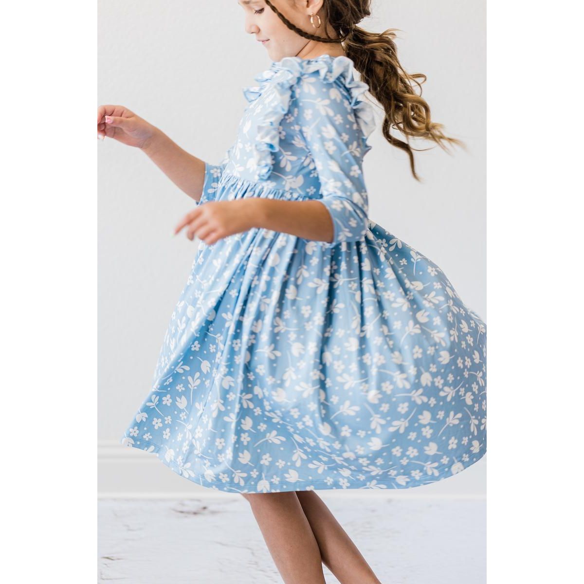 Bluebell 3/4 Sleeve Ruffle Twirl Dress