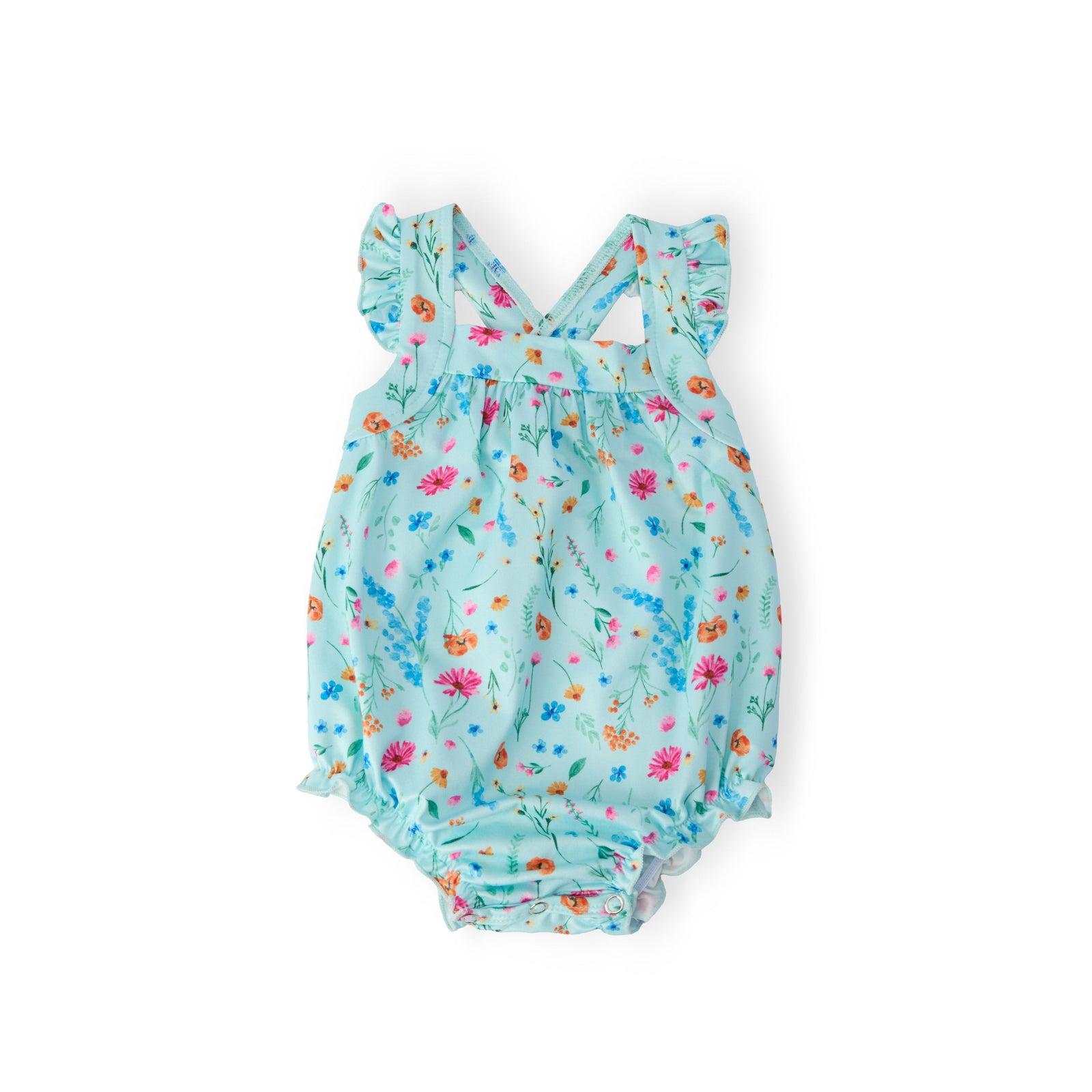 Bluebell Breeze Ruffle Cross Back Romper