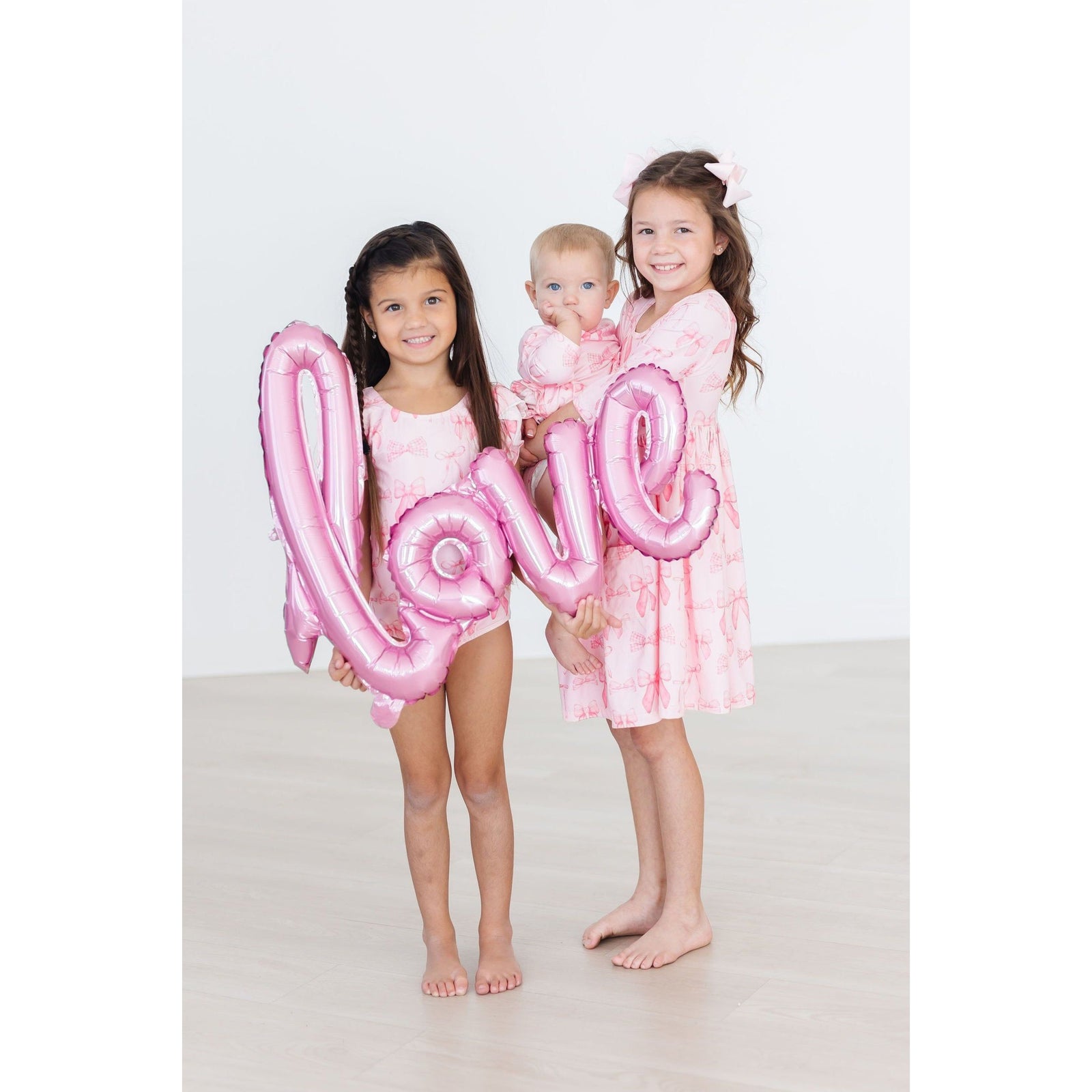 Blushing Bows S/S Flutter Sleeve Leotard