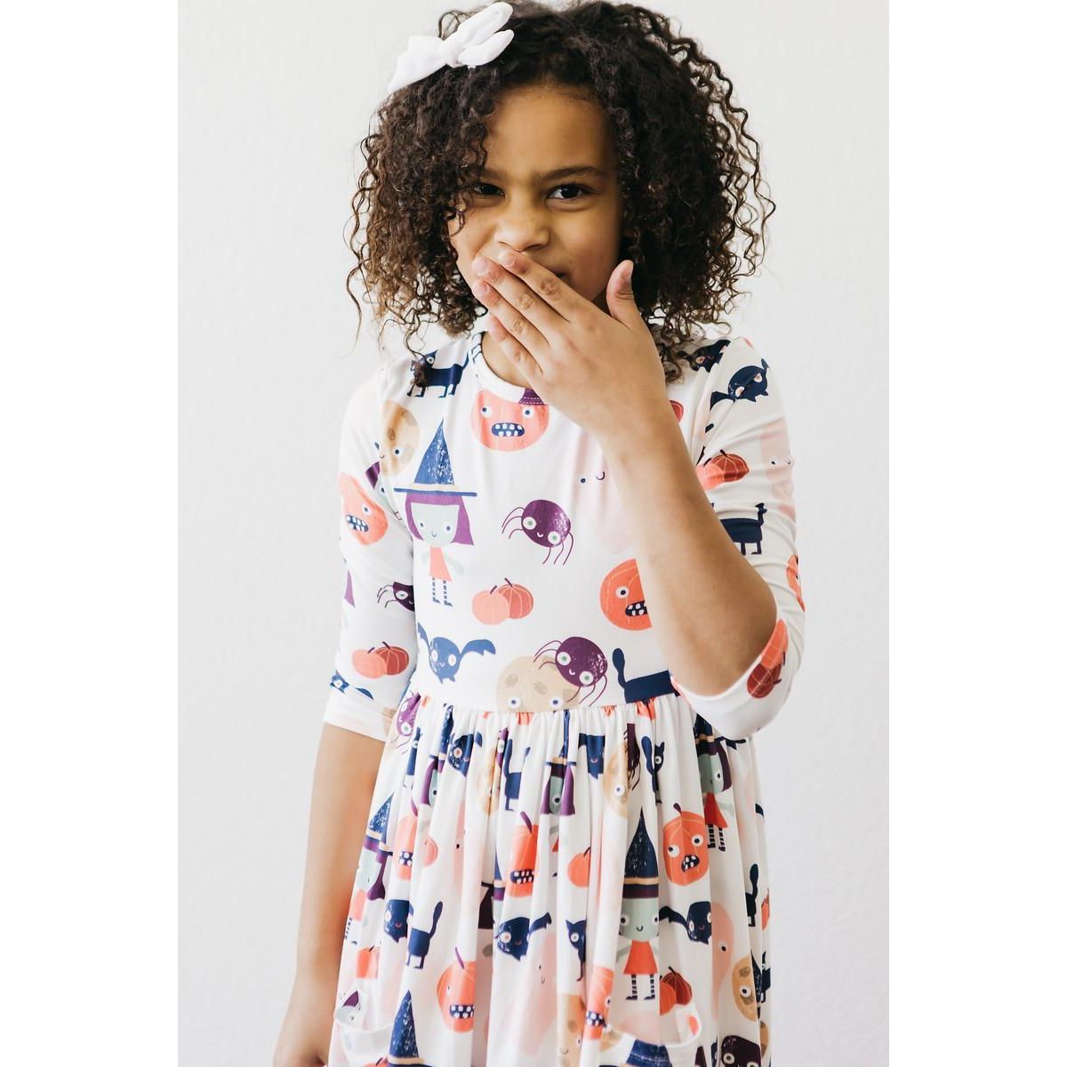 Boo Crew 3/4 Sleeve Pocket Twirl Dress