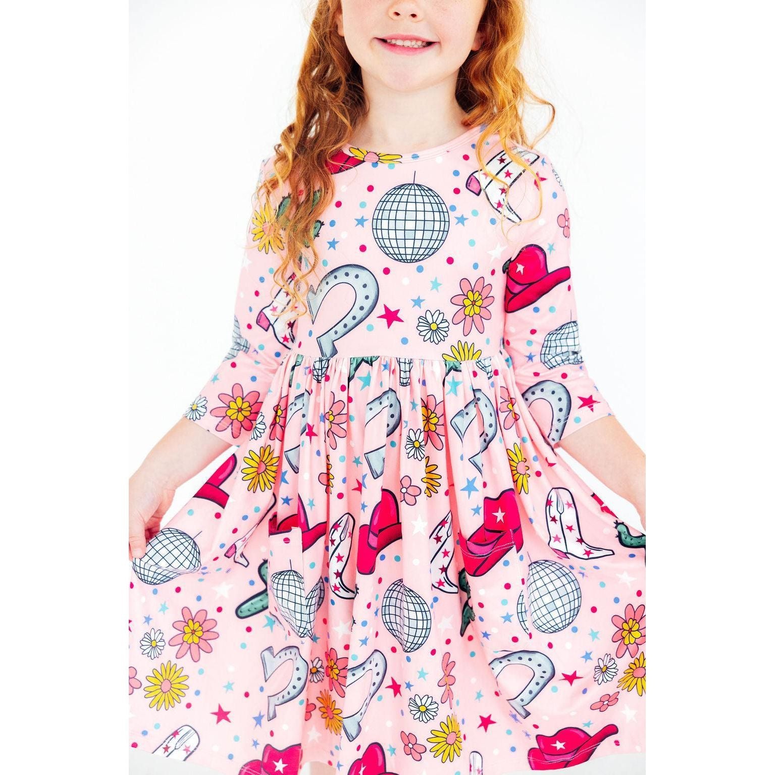 Boots & Bling L/S Pocket Twirl Dress