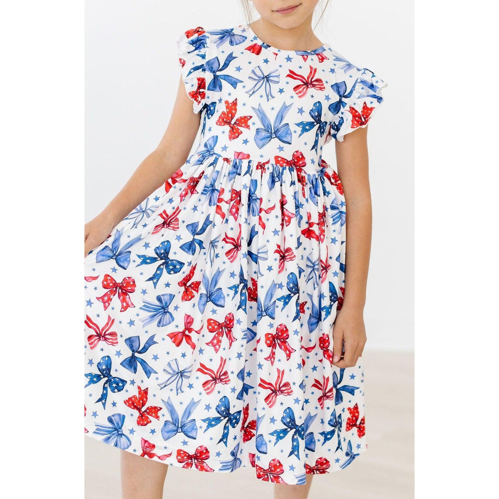 Born to Sparkle Flutter Sleeve Twirl Dress