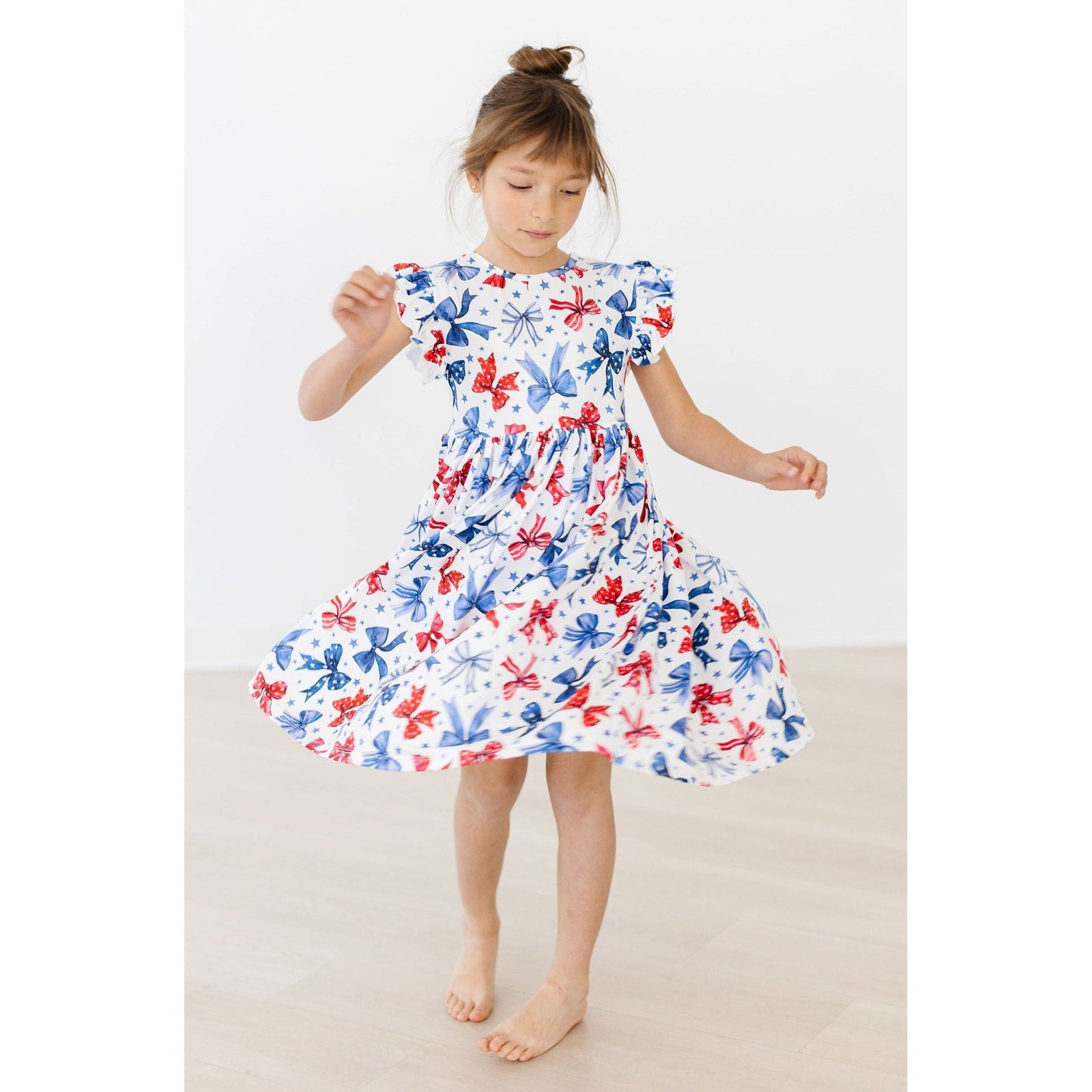 Born to Sparkle Flutter Sleeve Twirl Dress