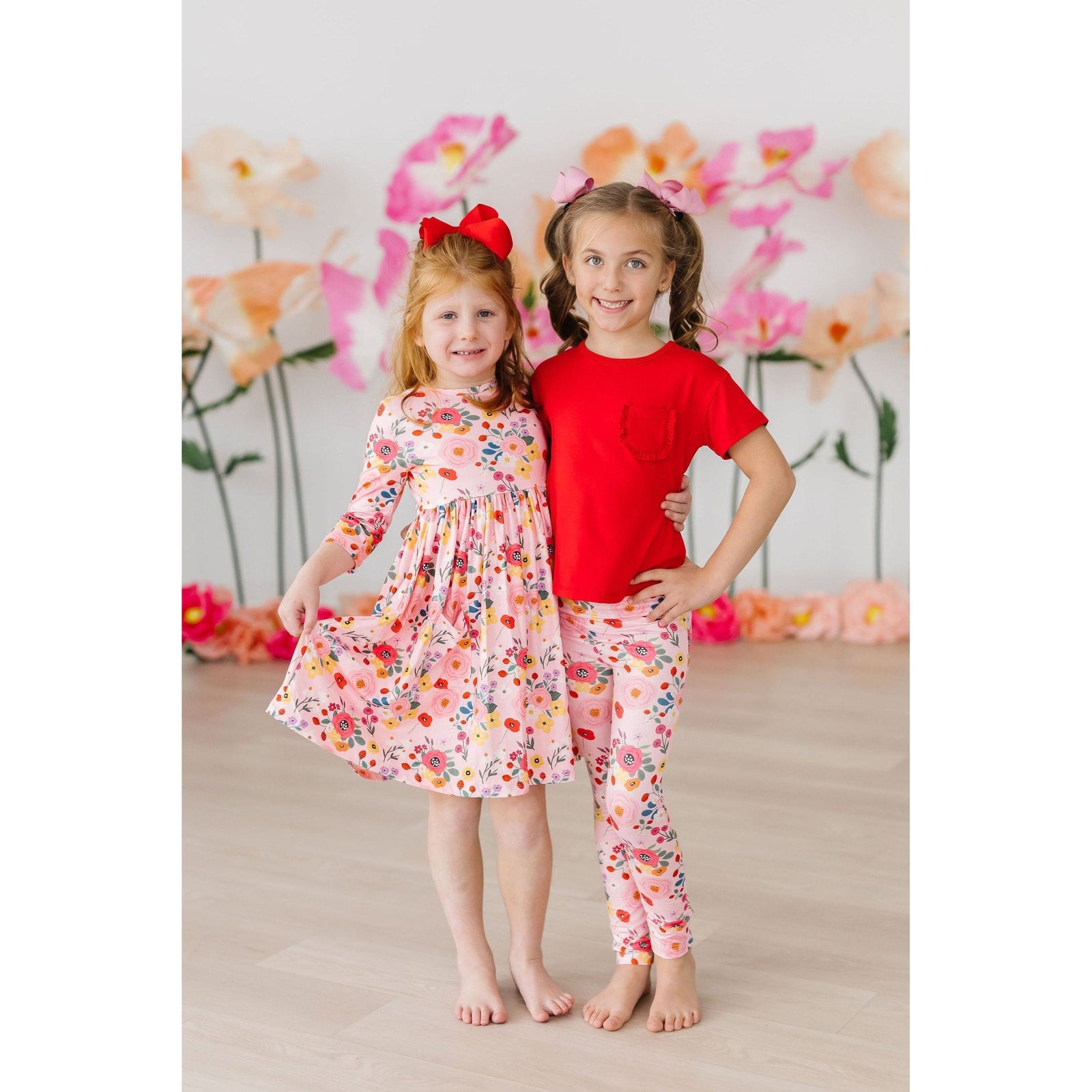 Bouquet Beauty 3/4 Sleeve Pocket Twirl Dress