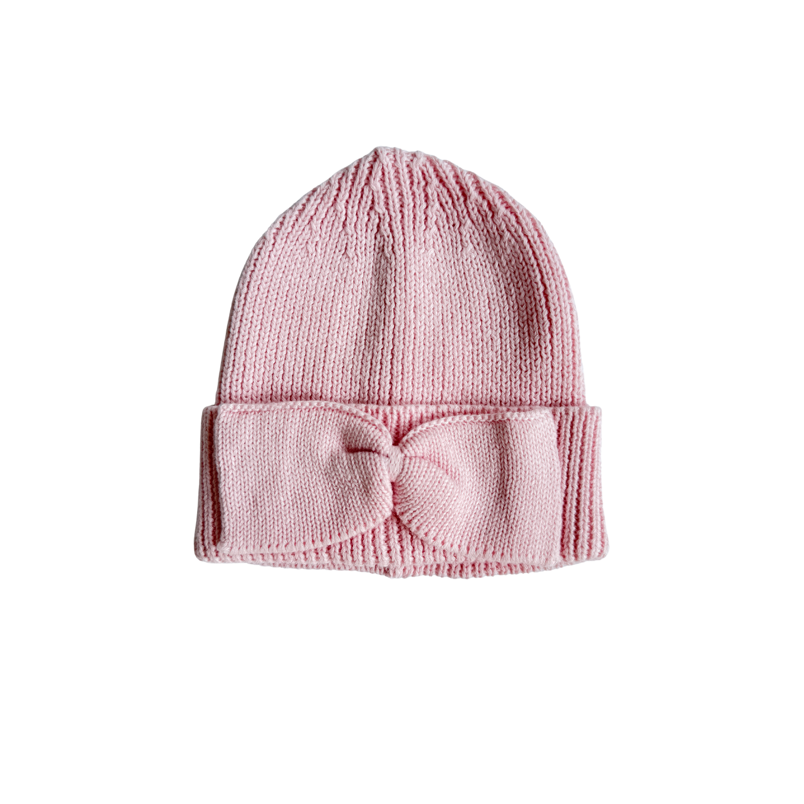 Classic Bow Beanie - Powder Pink