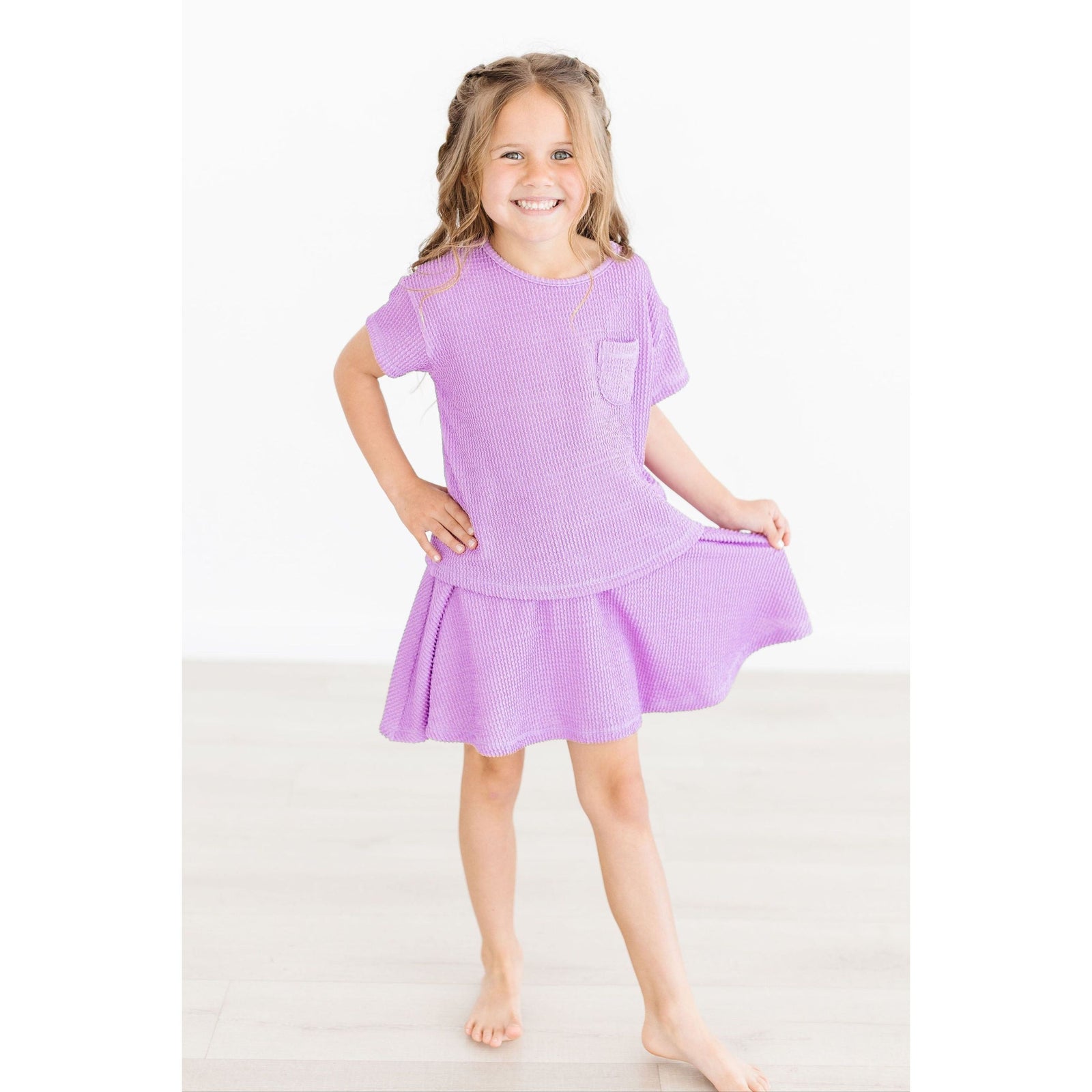Bright Lilac Scrunchy Twirl Skort