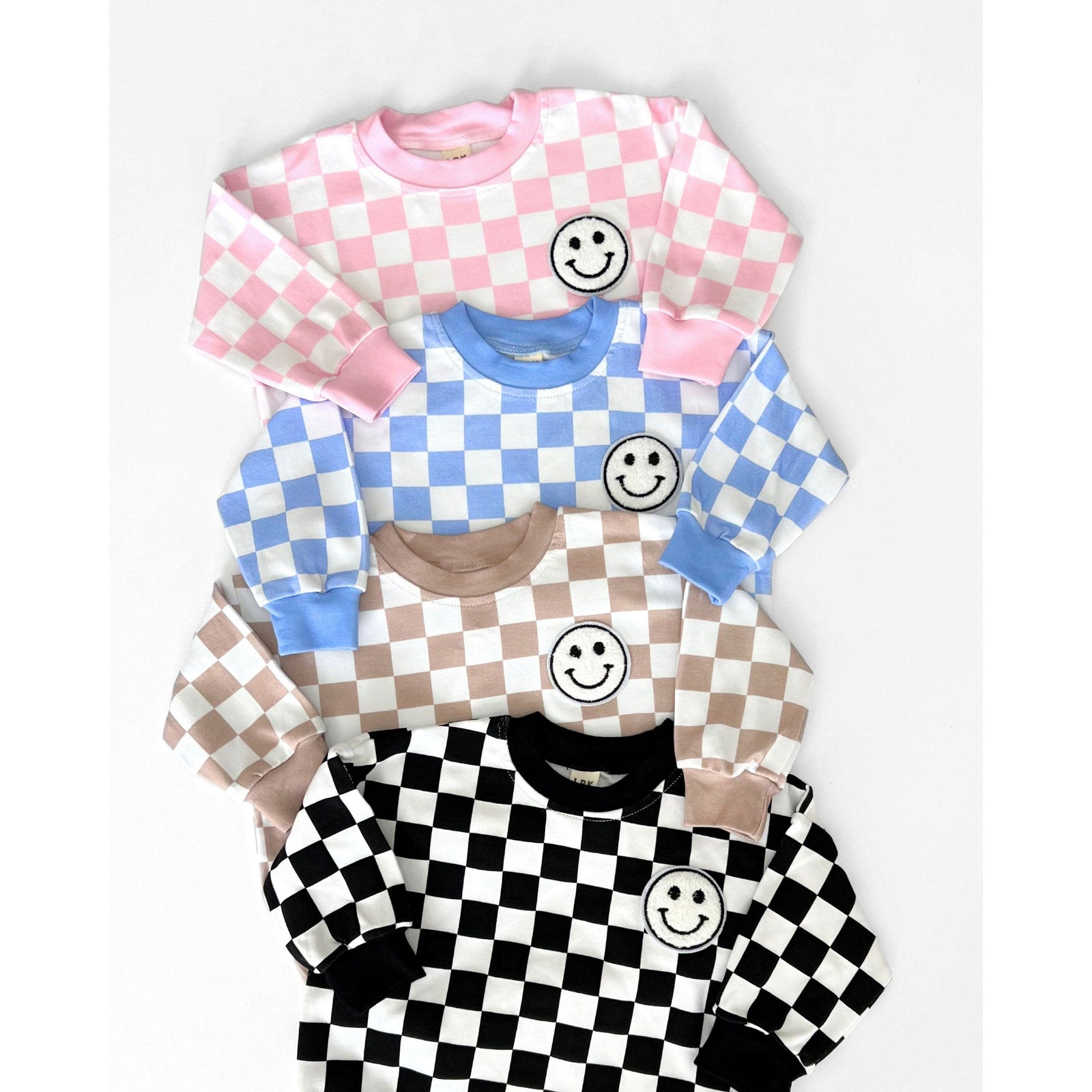 Bubble Romper | Checkered Smiley Latte