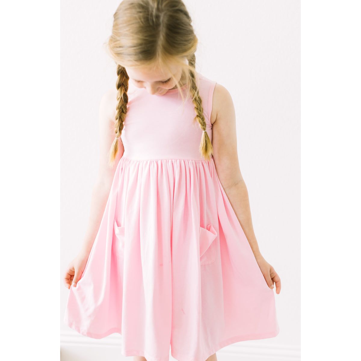 Bubblegum Pink Tank Pocket Twirl Dress