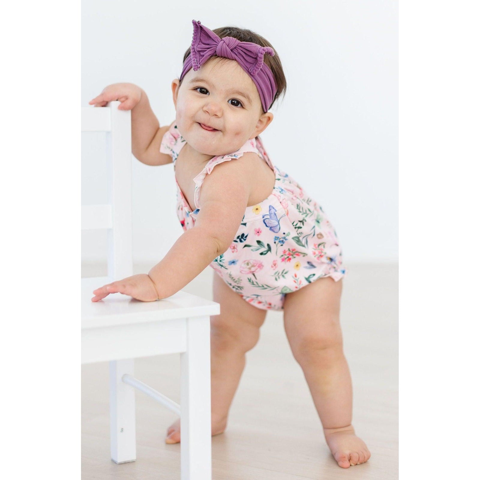 Butterfly Meadows Ruffle Cross Back Romper