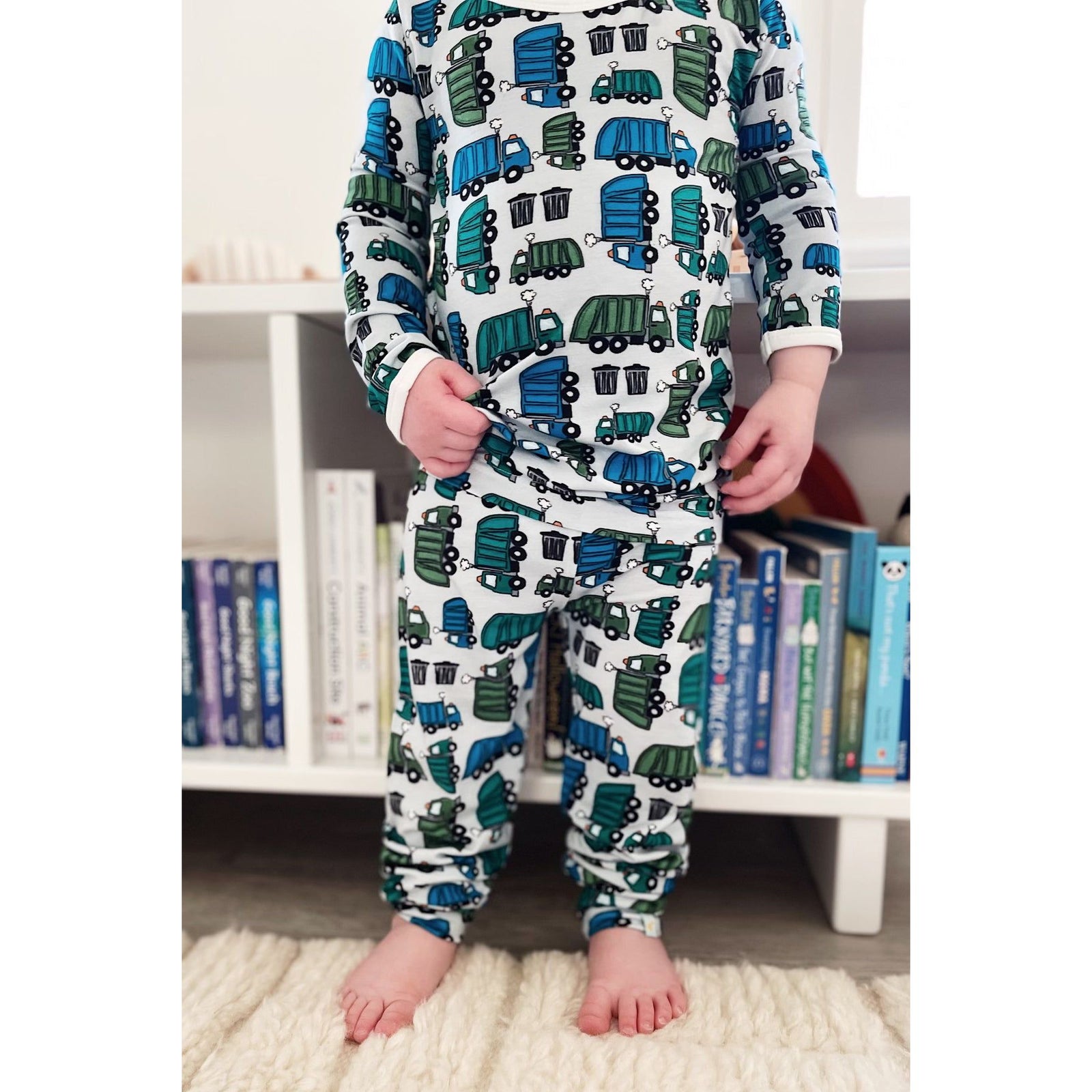 Long Sleeve Pajama Set - Garbage Trucks