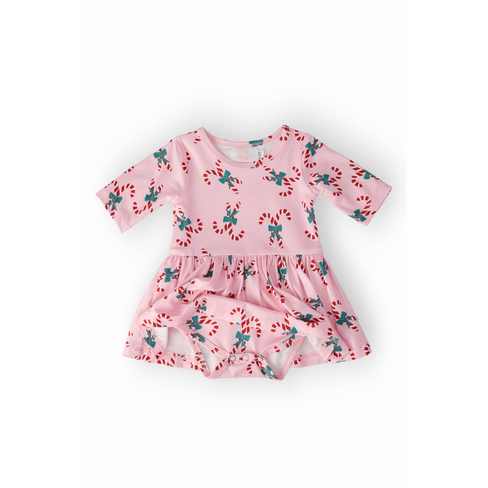 Candy Cane Cutie 3/4 Sleeve Twirl Bodysuit