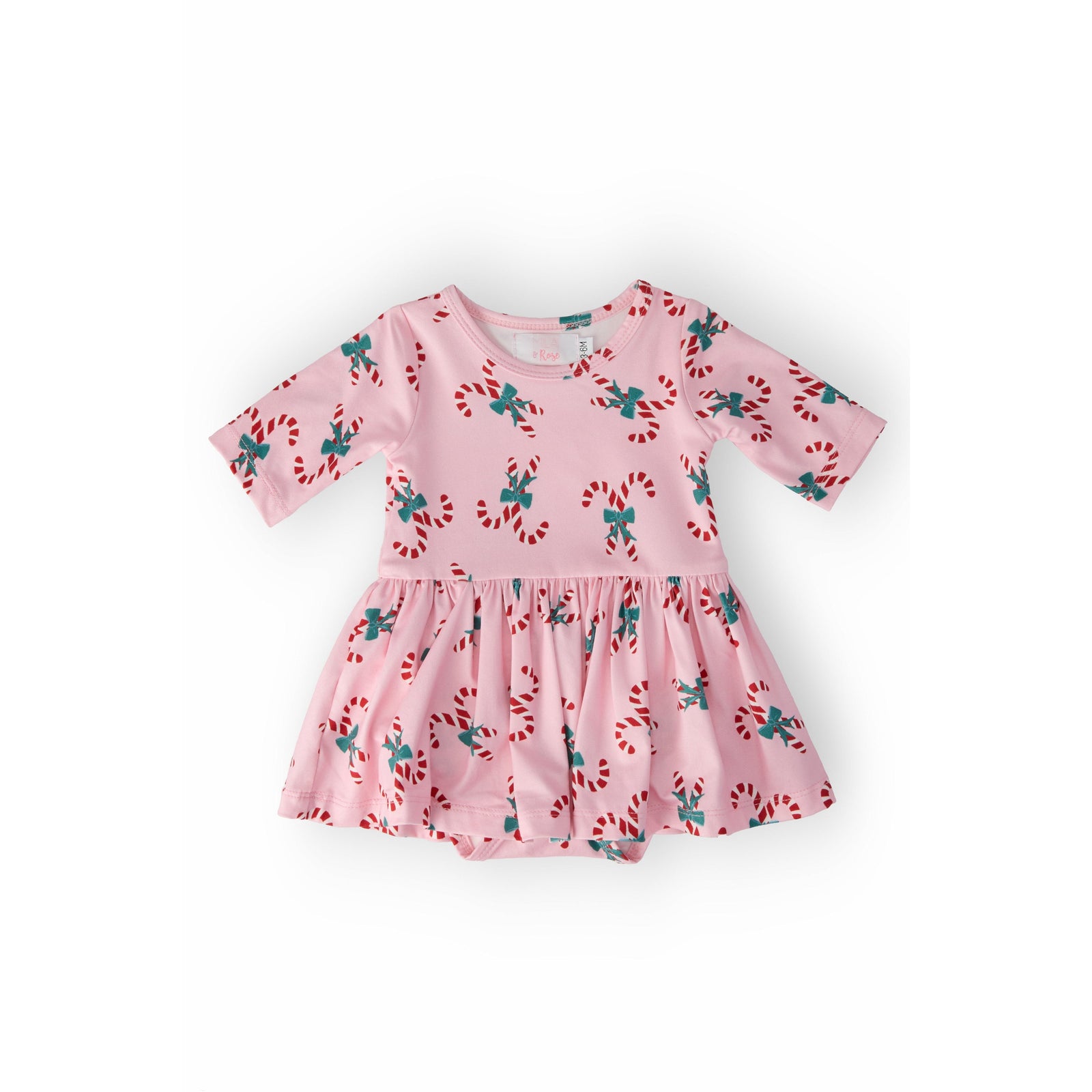 Candy Cane Cutie 3/4 Sleeve Twirl Bodysuit