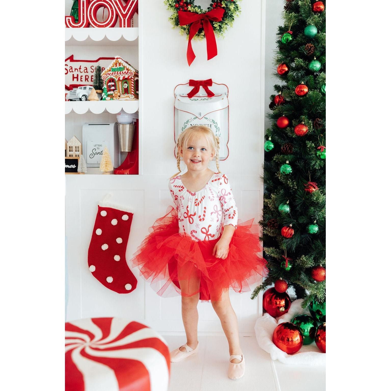 Candy Cane Lane 3/4 Tutu Leotard