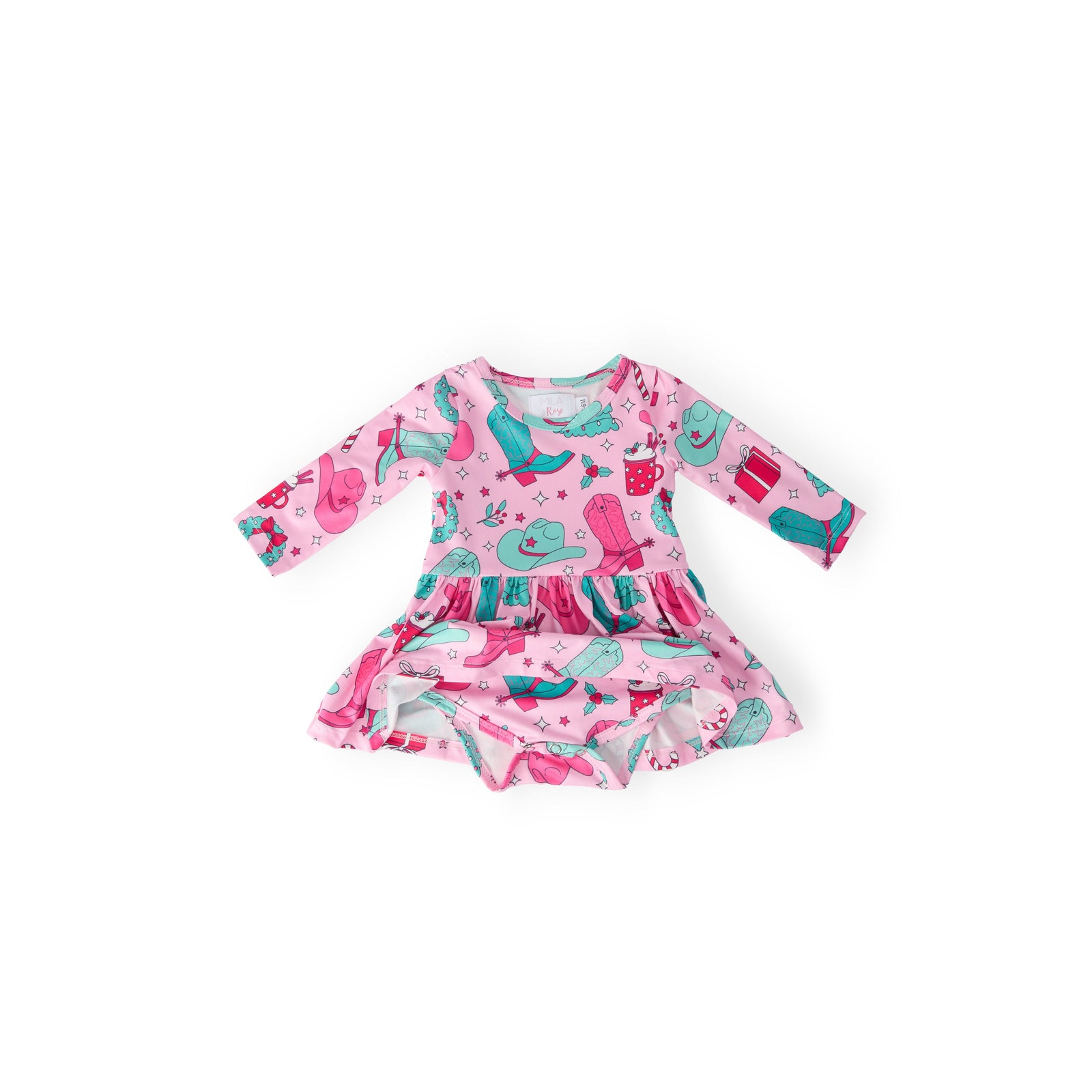 Christmas Cowgirl L/S Twirl Bodysuit