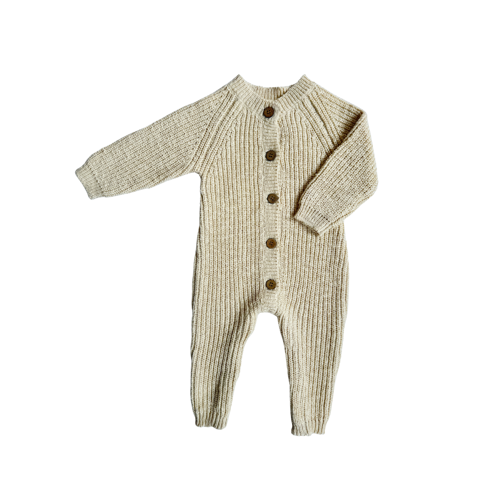 Classic Chunky Knit Jumpsuit - French Cream