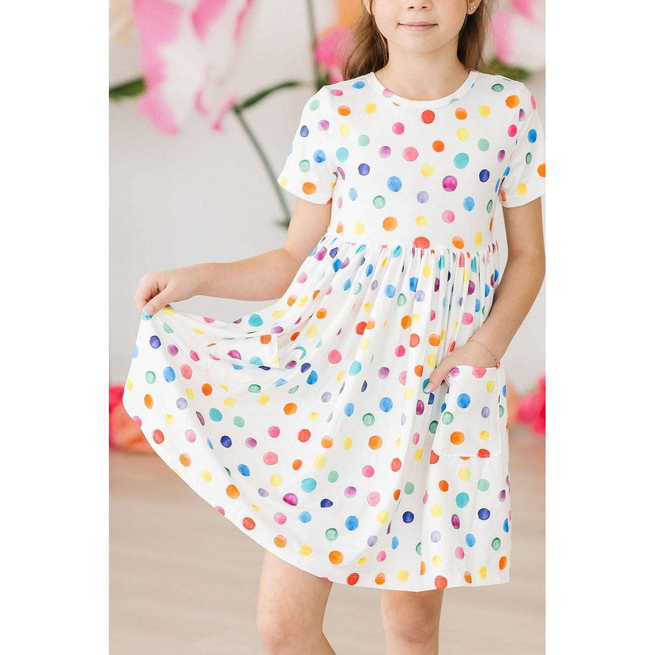Colorful Dots S/S Pocket Twirl Dress