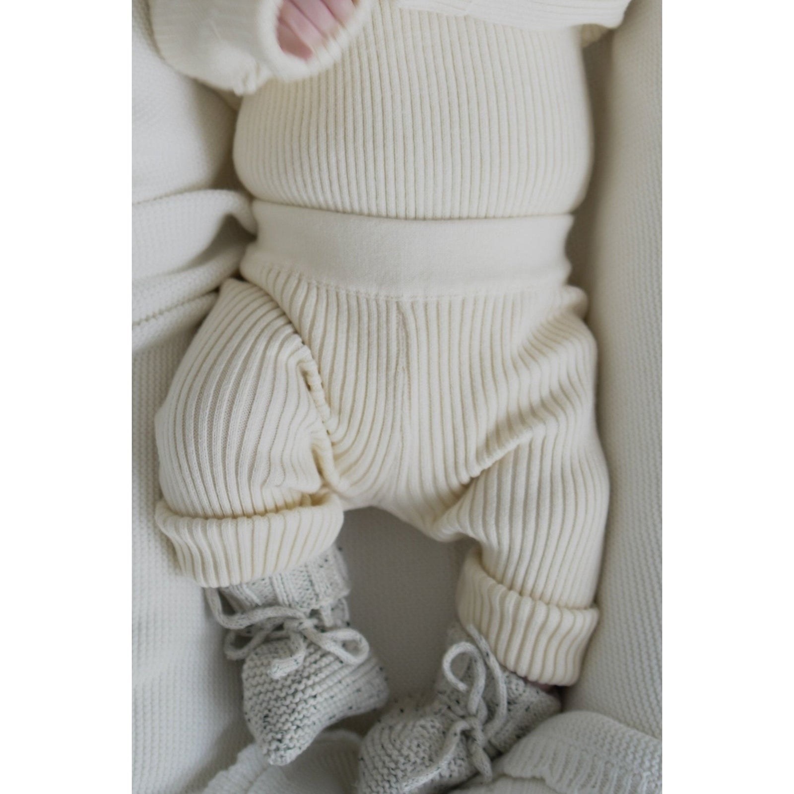 Luna + Luca Baby Rib Leggings - Cream
