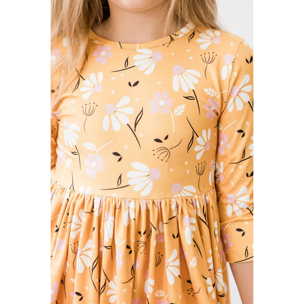 Dandelions in Fall 3/4 Sleeve Pocket Twirl Dress