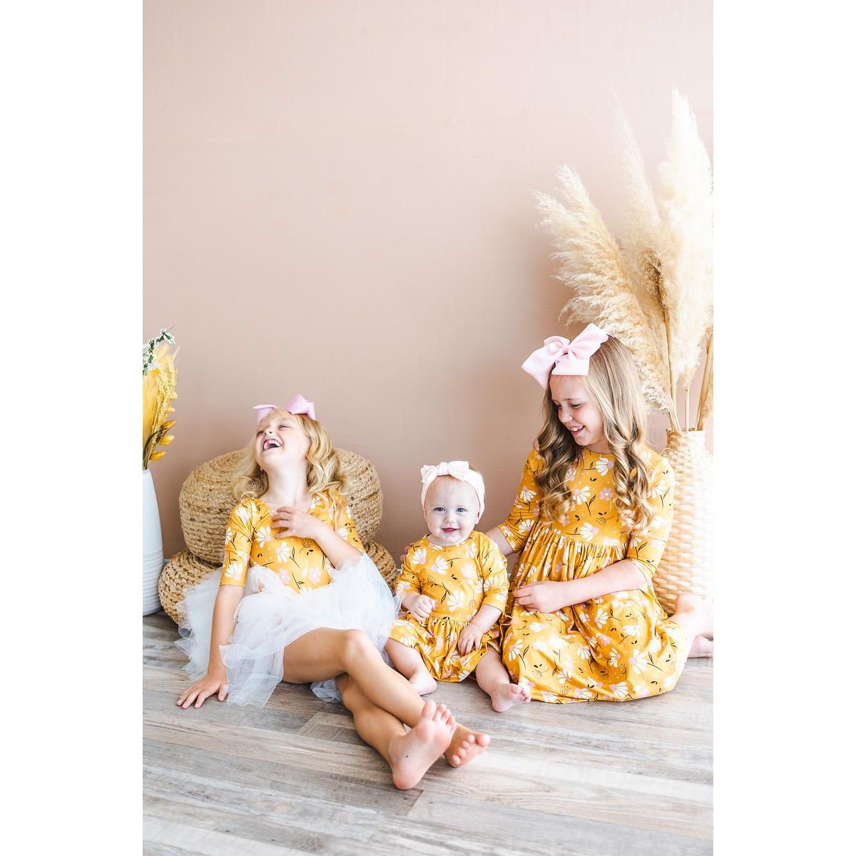Dandelions in Fall 3/4 Sleeve Pocket Twirl Dress