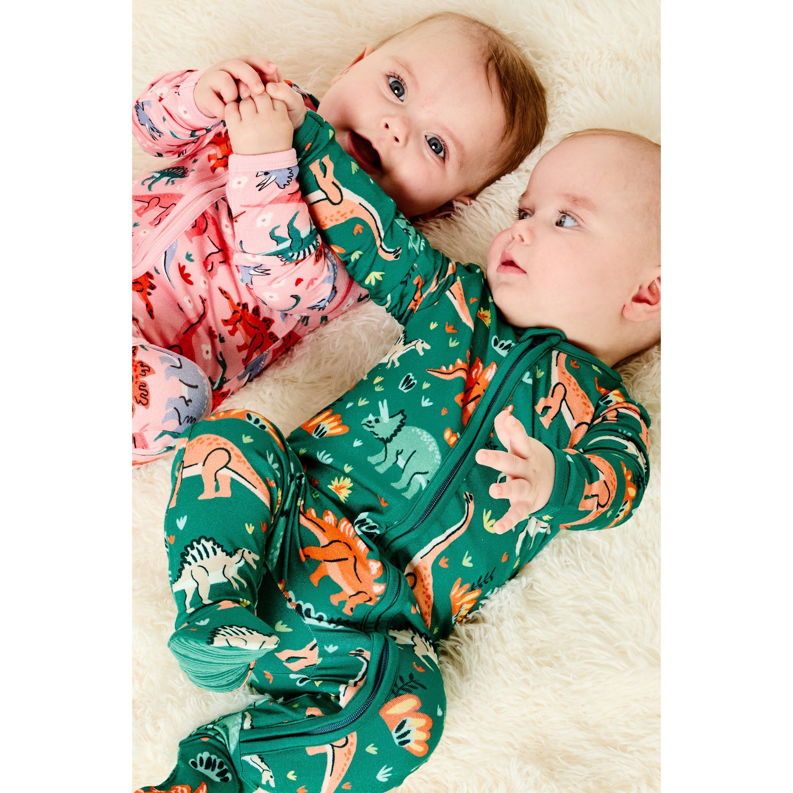 Soft & Stretchy Zipper Footie - Dinosaur Jungle