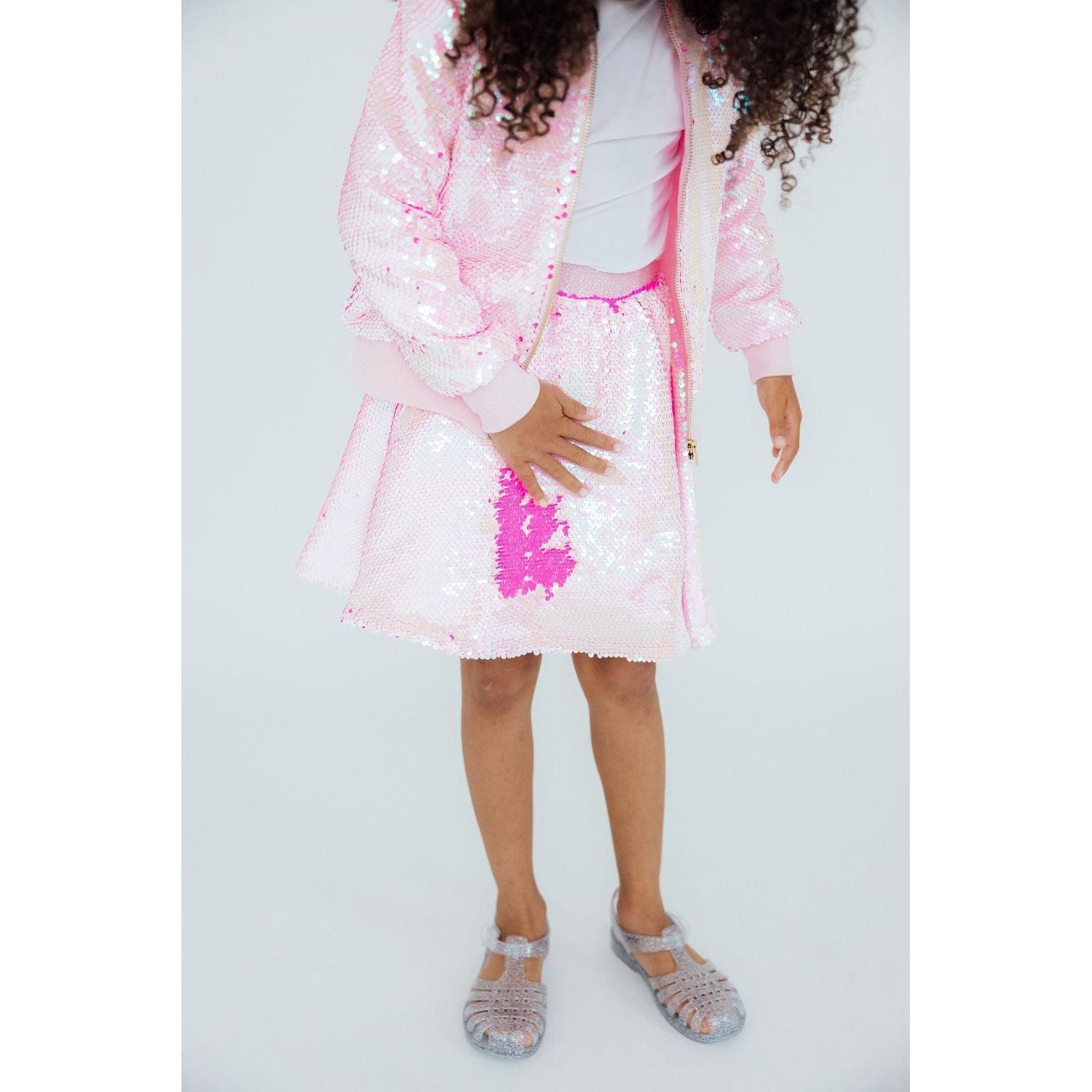 Diva Pink Flip Sequin Twirl Skort