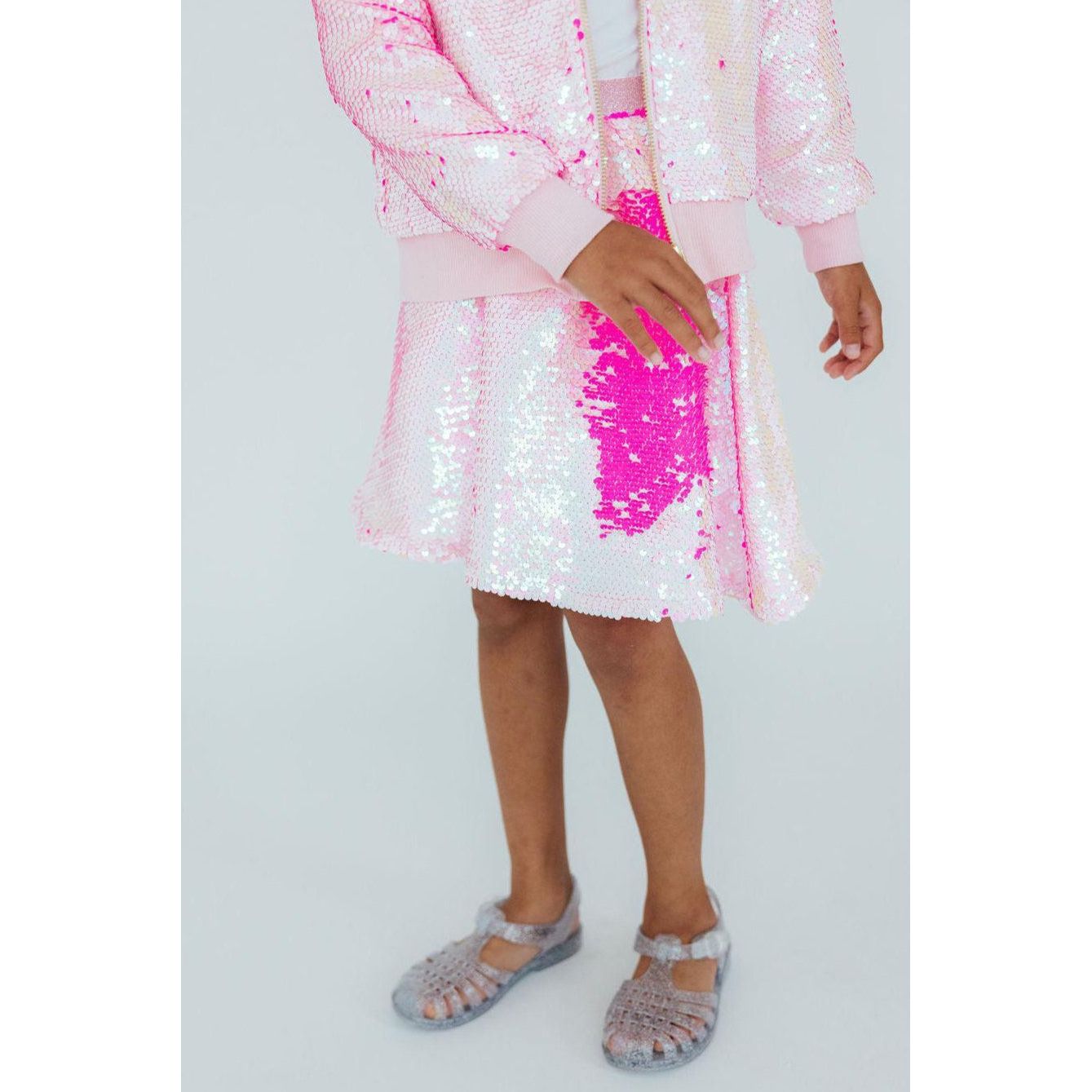 Diva Pink Flip Sequin Twirl Skort