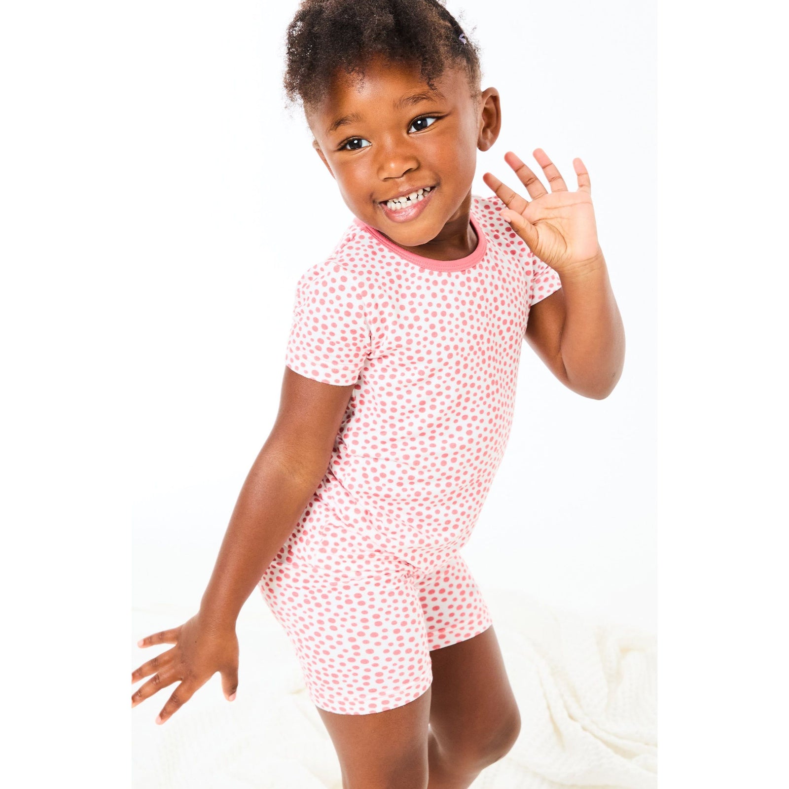 Shorts Pajama Set - Coral Dots