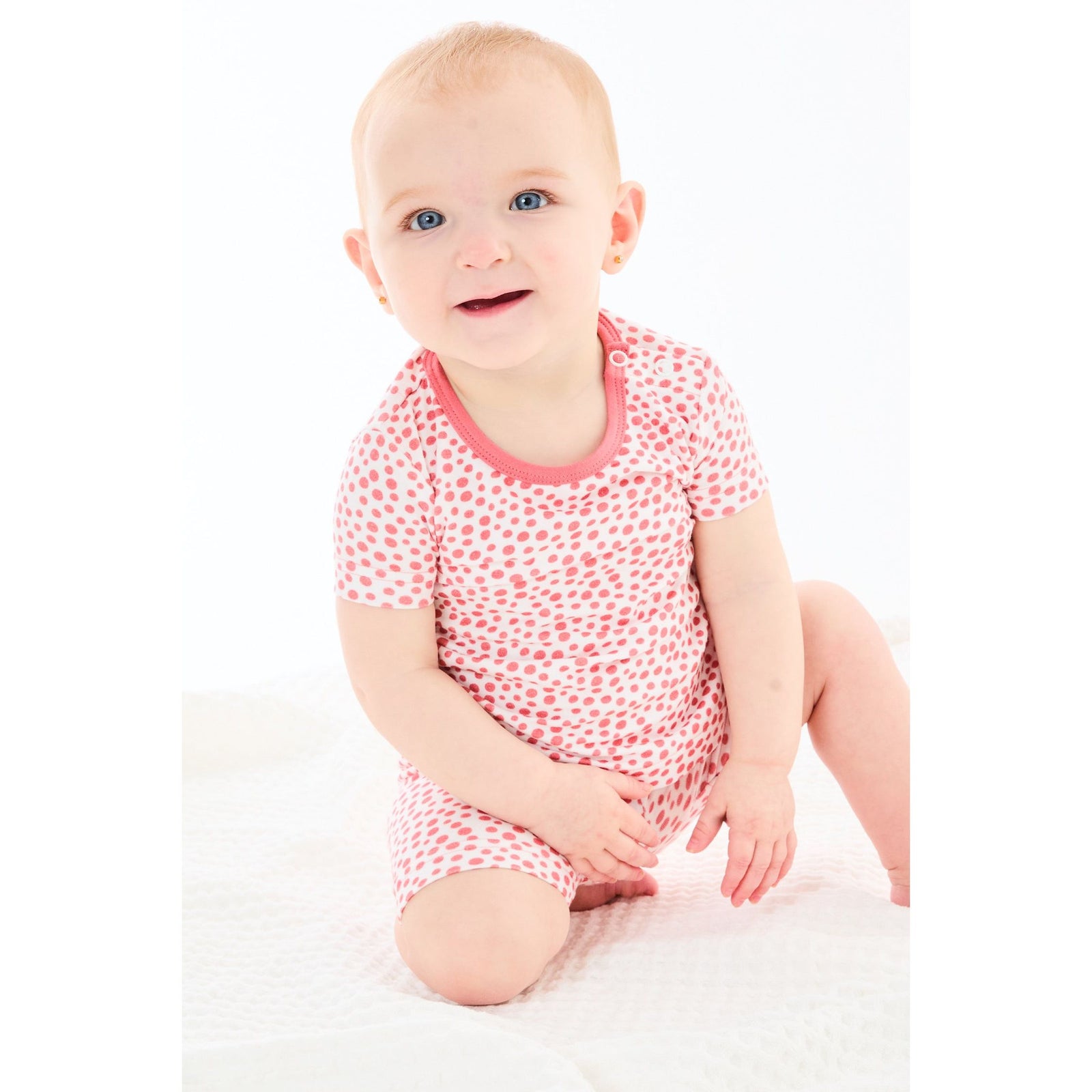 Shorts Pajama Set - Coral Dots