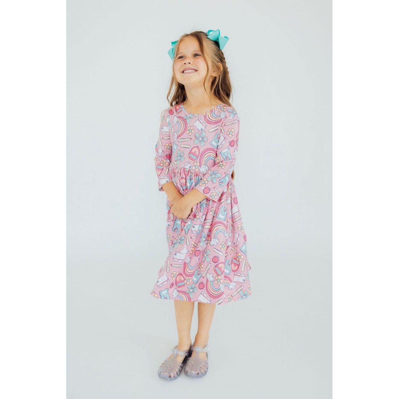 Dream Big Little One 3/4 Pocket Twirl Dress