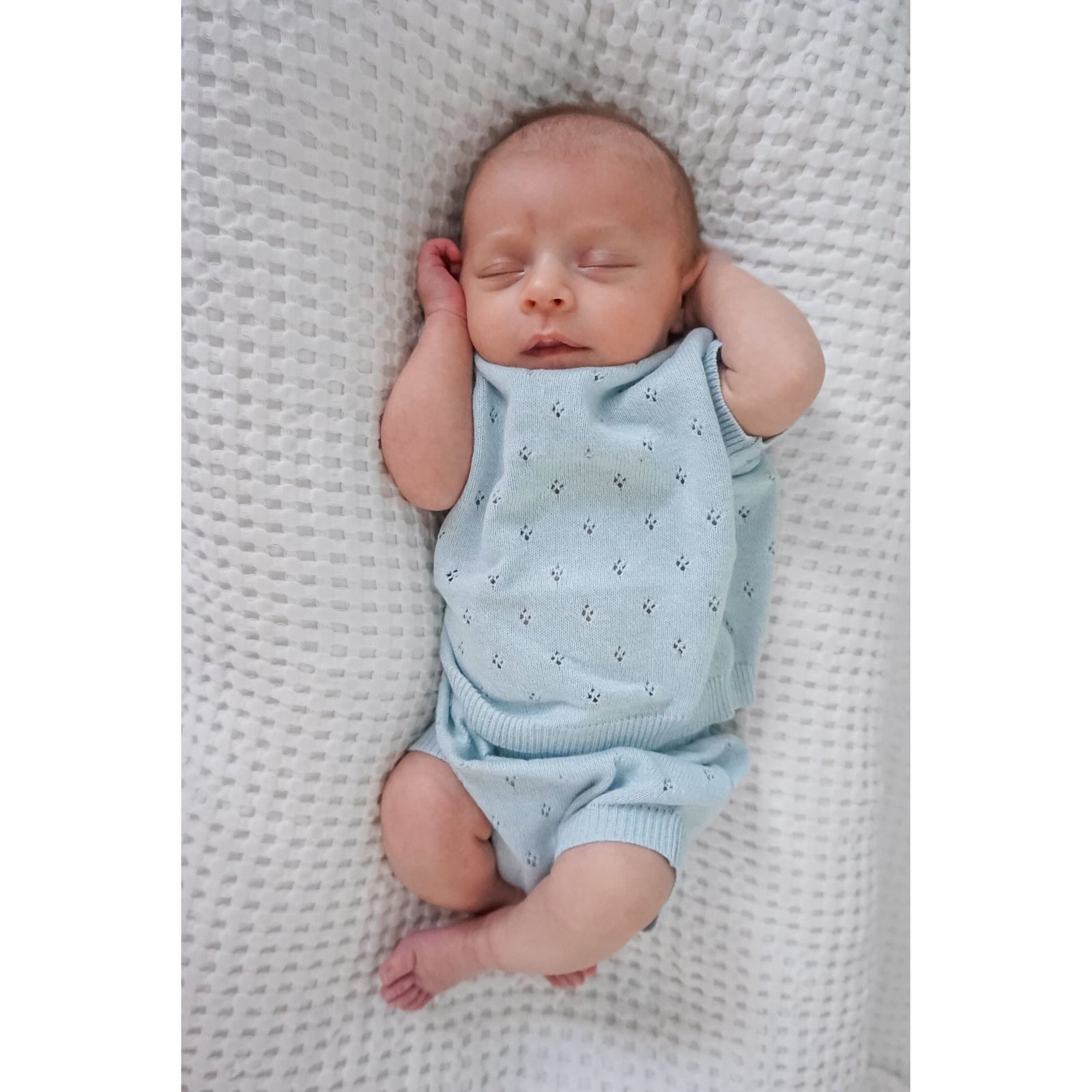 Luna + Luca Pointelle Set - Sky Blue