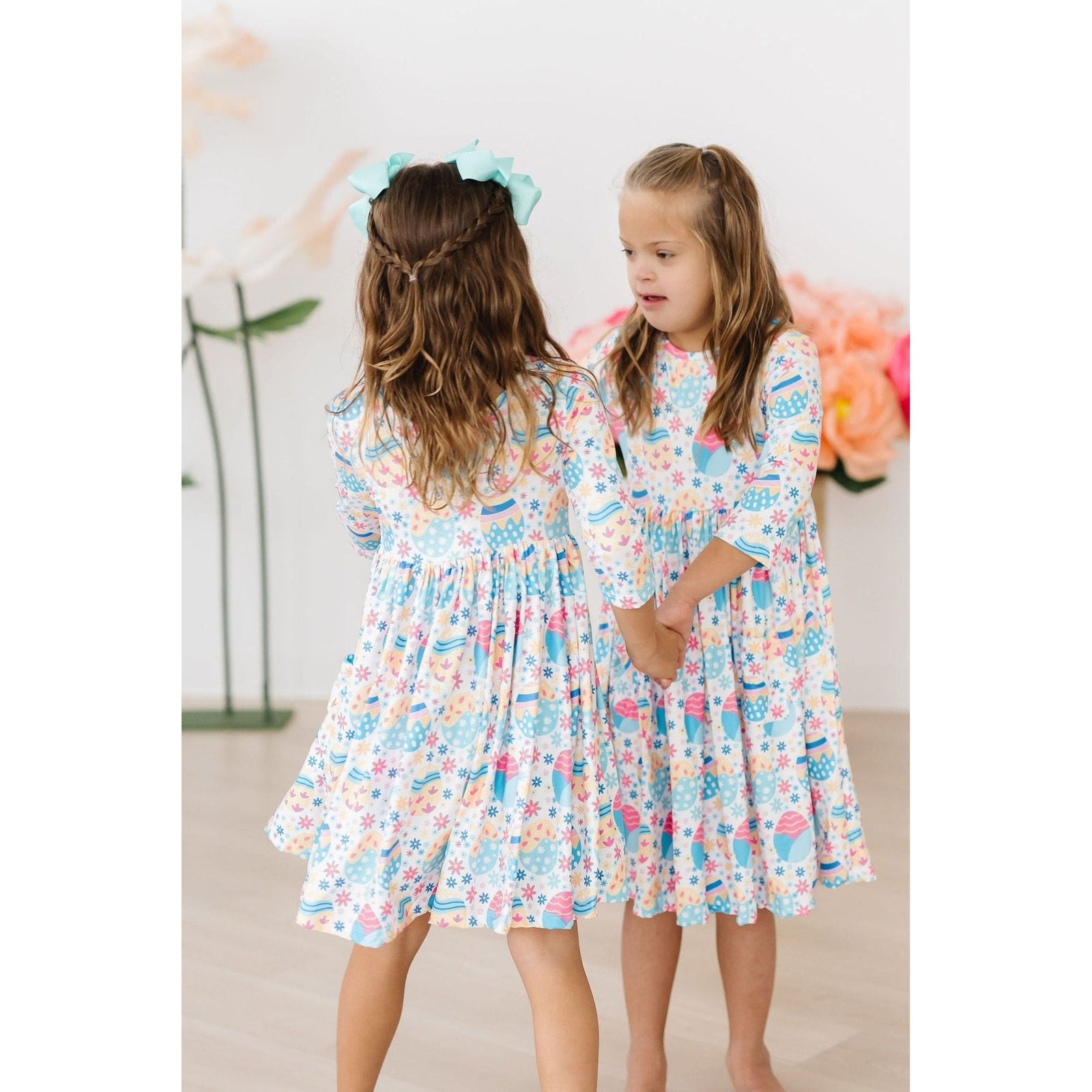 Egg-cellent 3/4 Sleeve Pocket Twirl Dress