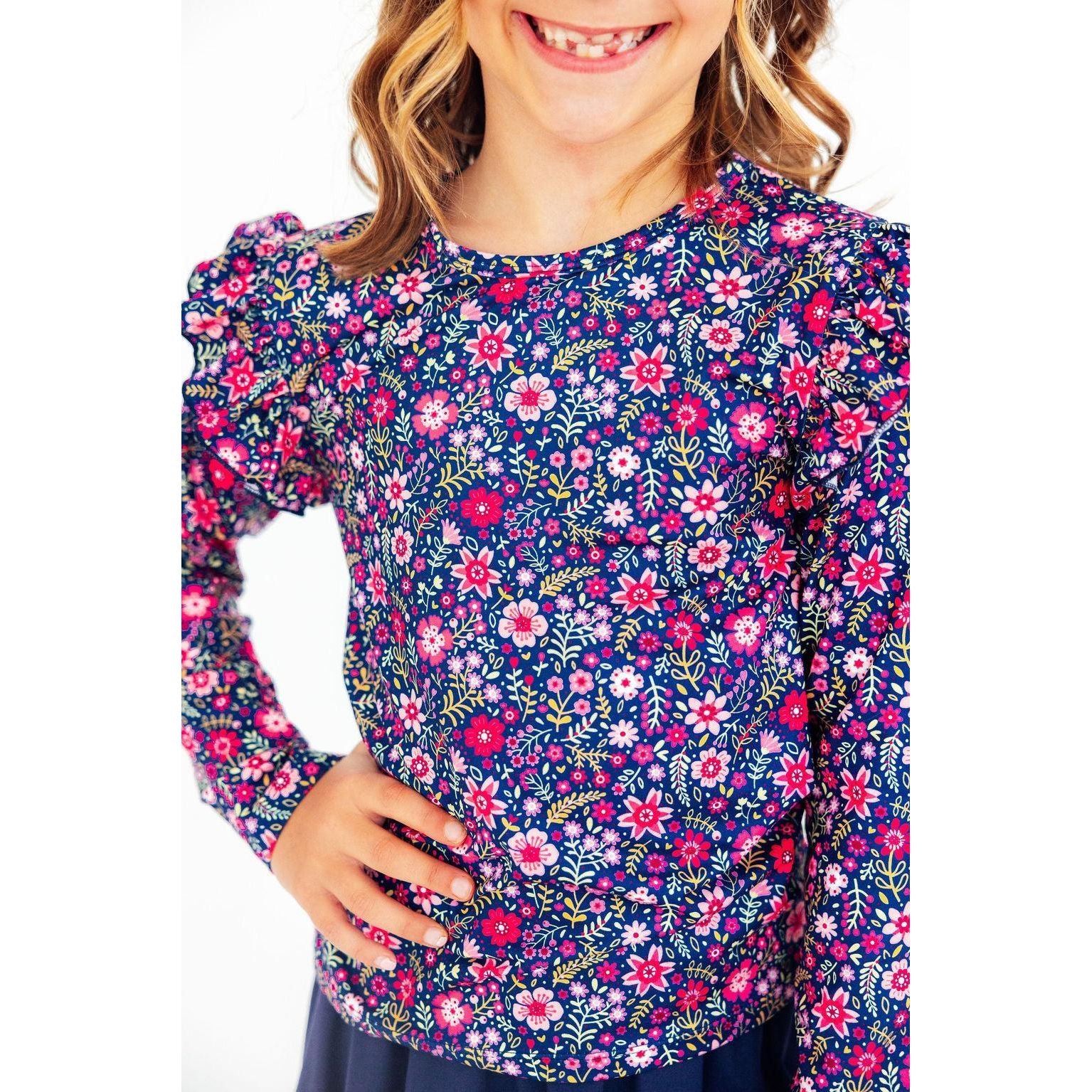 Flower Farm L/S Ruffle Tee