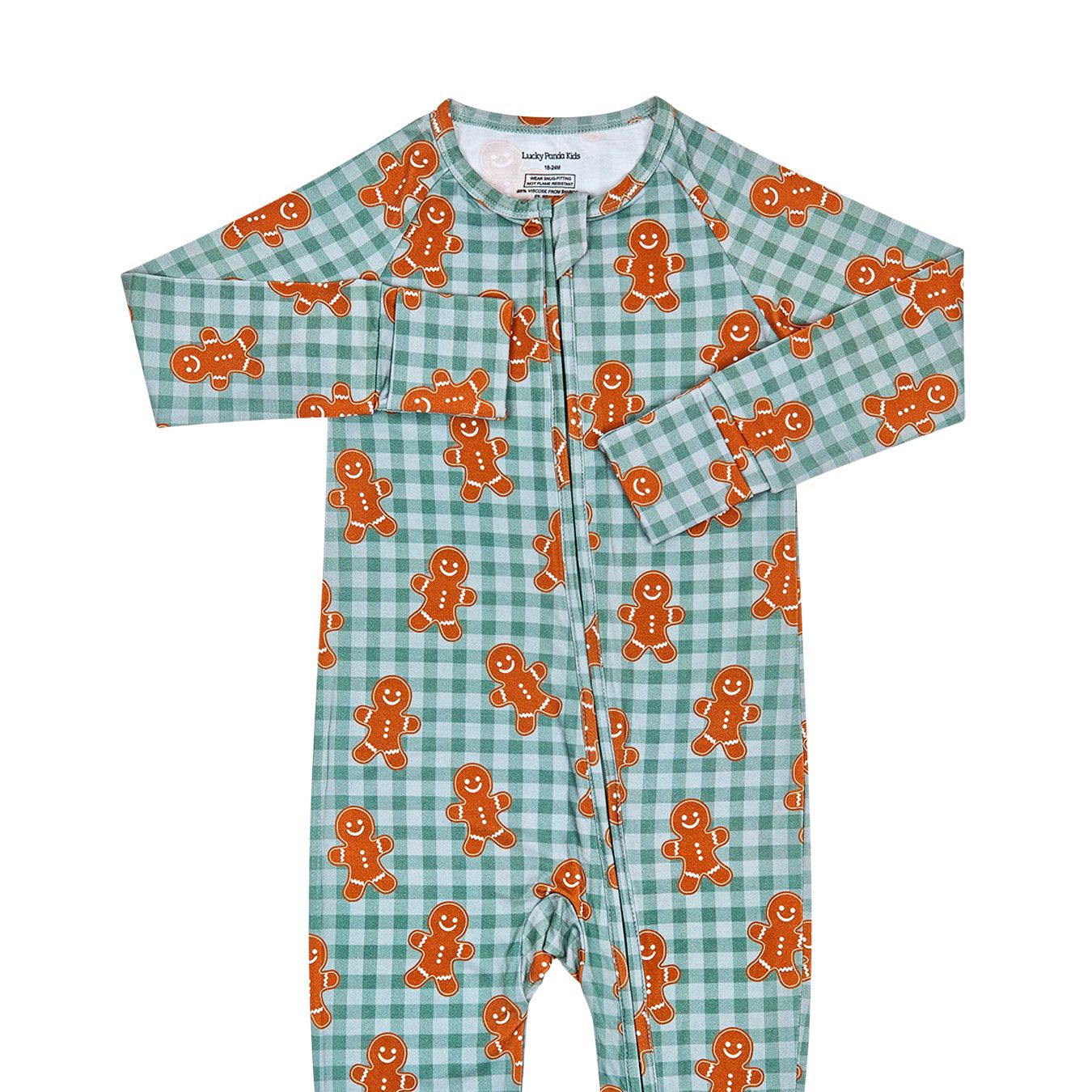 Bamboo Zip Romper | Gingerbread Gingham