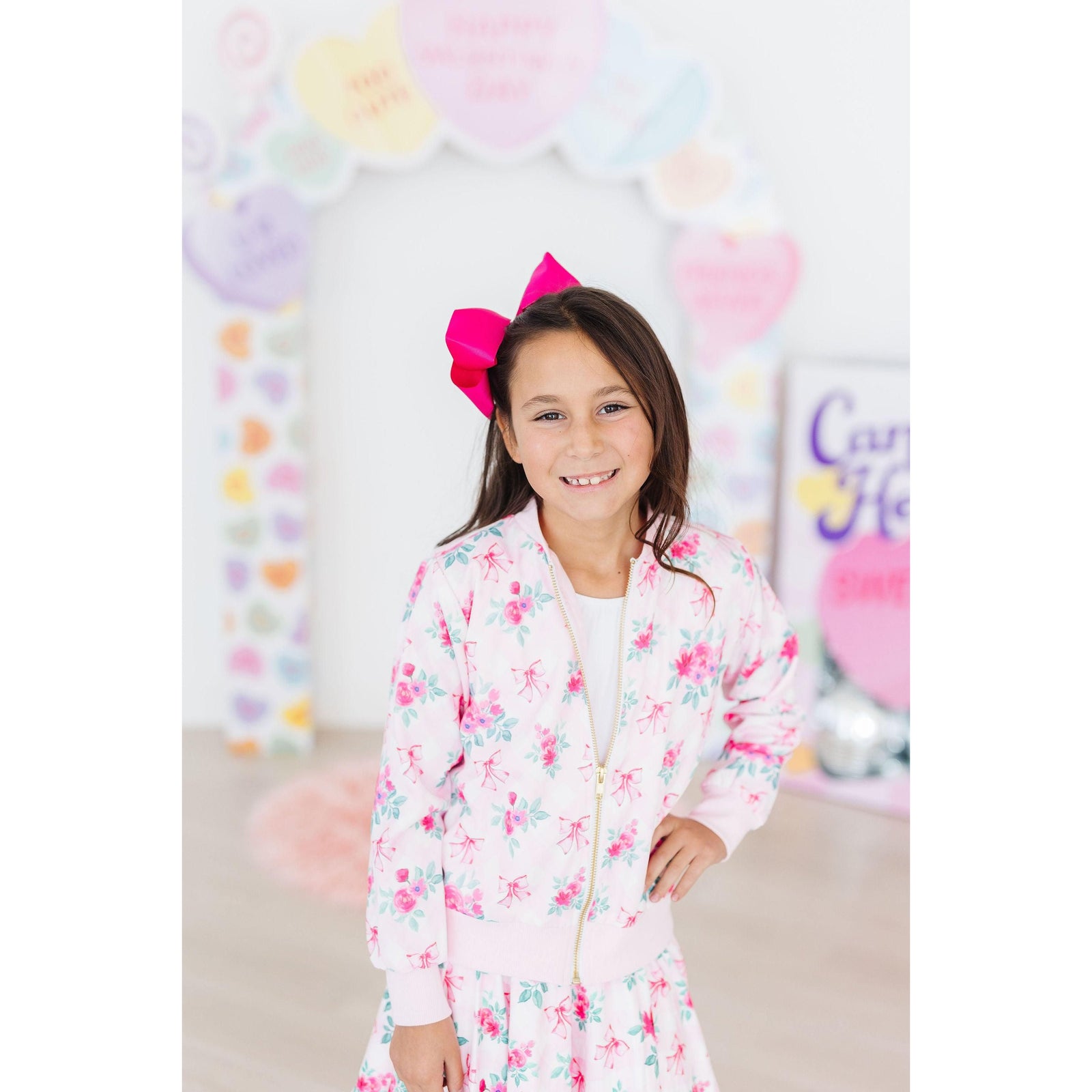 Gingham Bows Satin Jacket