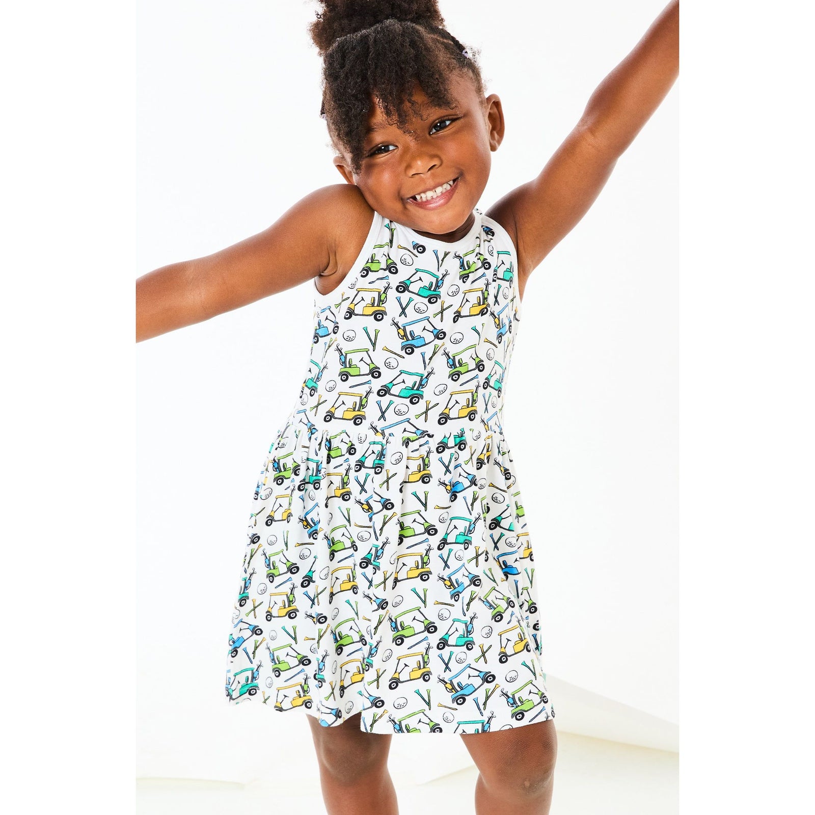 Stretchy Sleeveless Twirl Dress - Golf