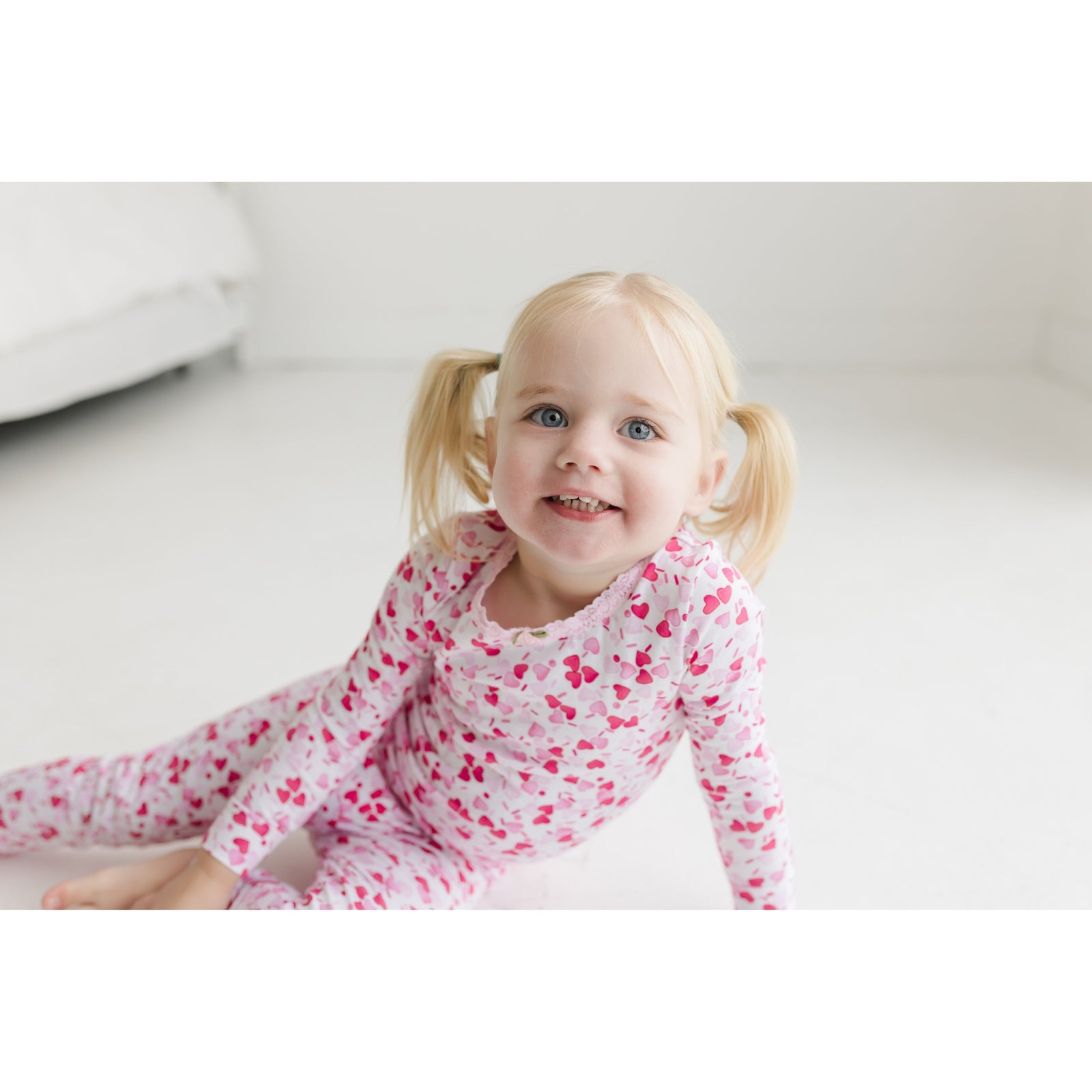 long sleeve pajama set | heart sprinkles