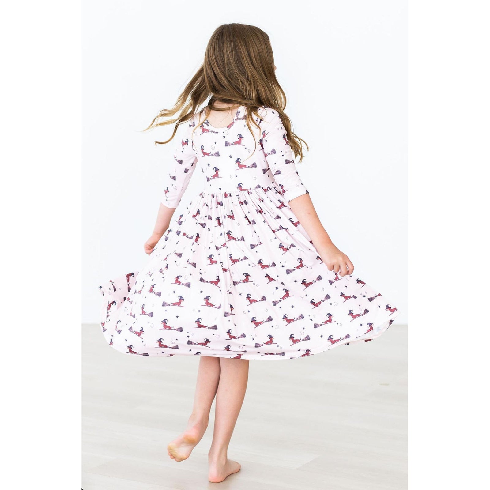 Happy Howl-oween 3/4 Sleeve Pocket Twirl Dress