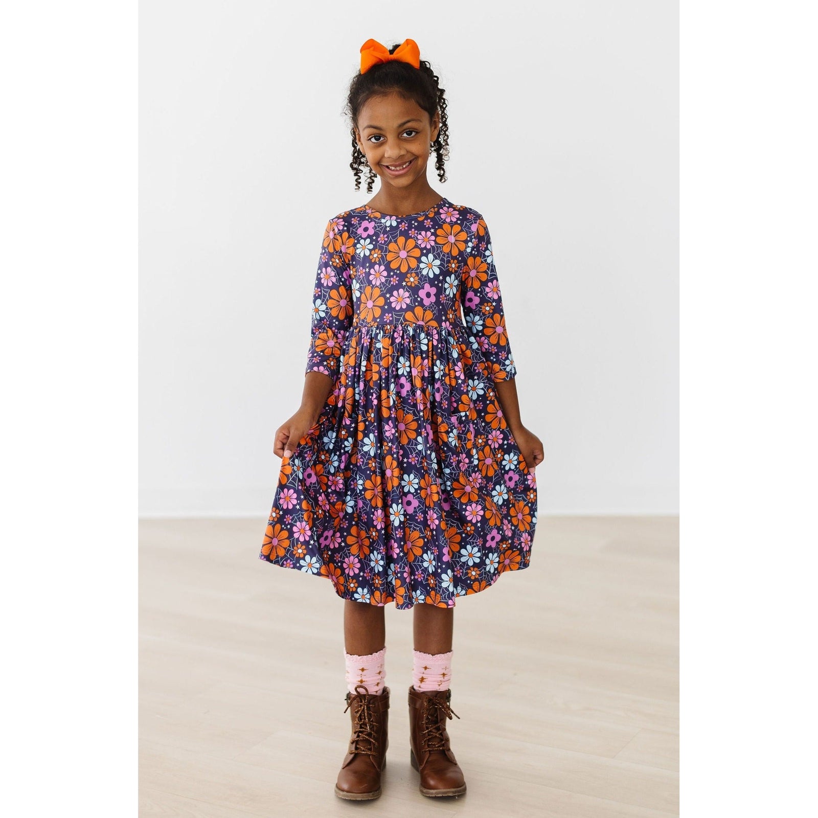 Haunted Garden 3/4 Sleeve Pocket Twirl Dress