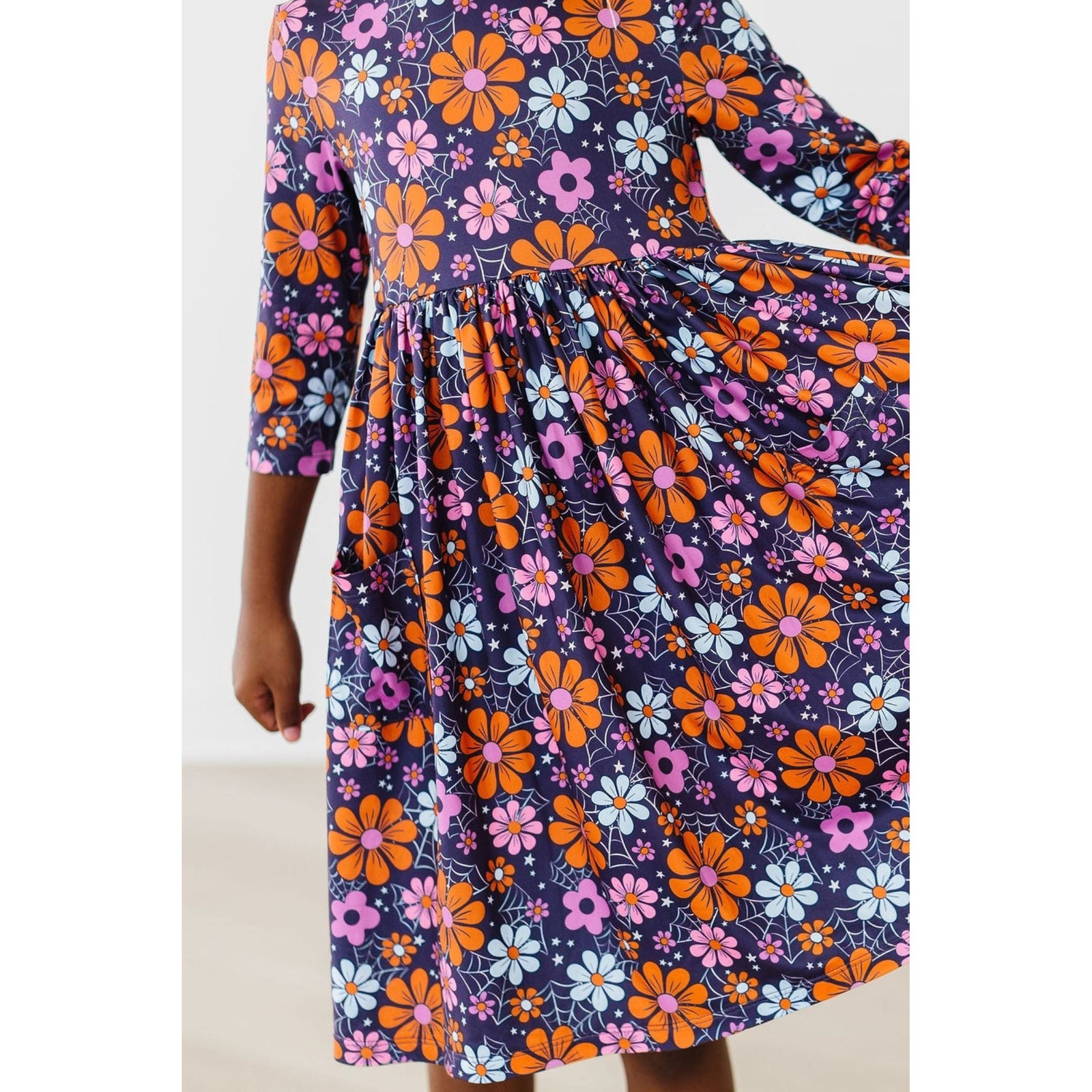 Haunted Garden 3/4 Sleeve Pocket Twirl Dress
