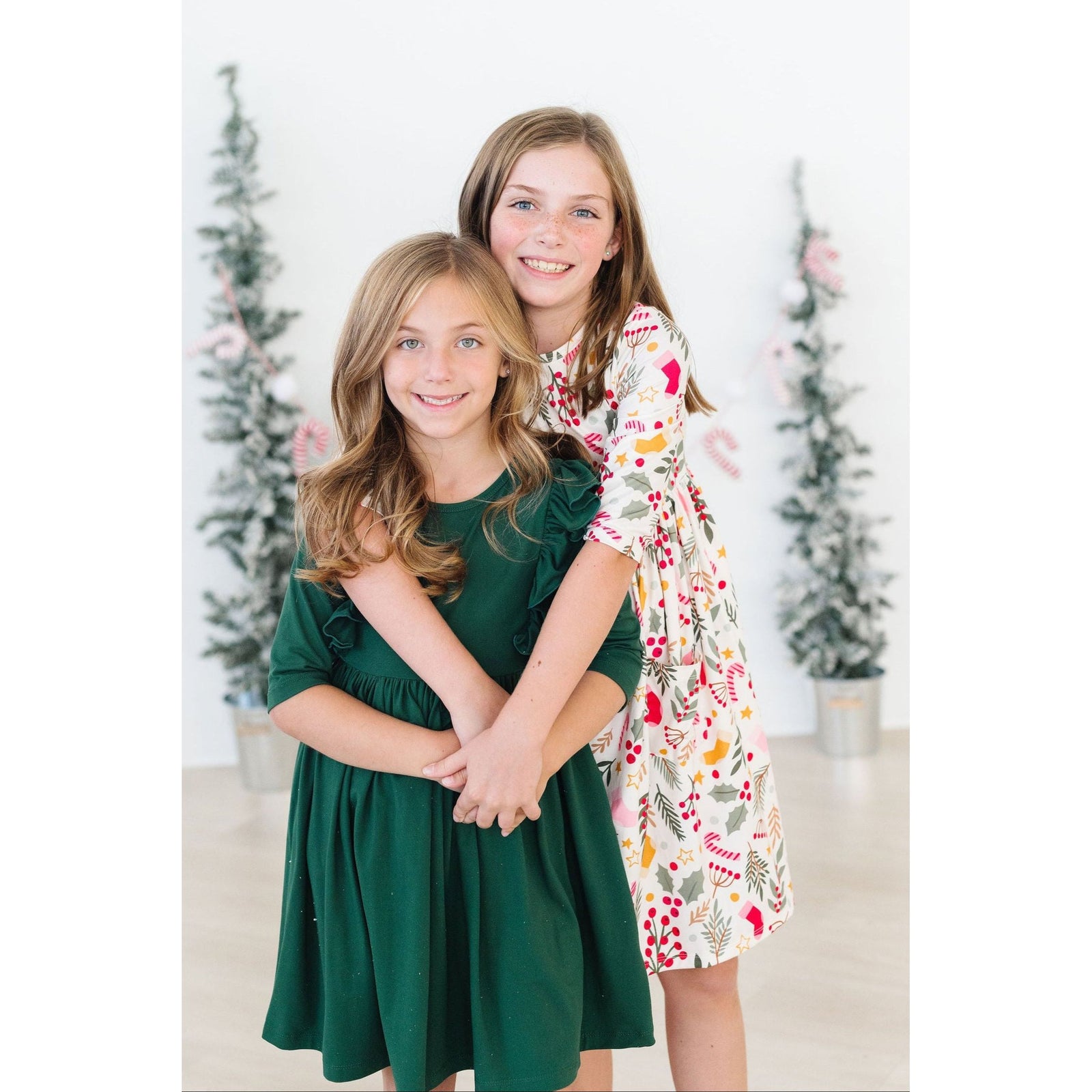 Holly Jolly Christmas 3/4 Sleeve Pocket Twirl Dress
