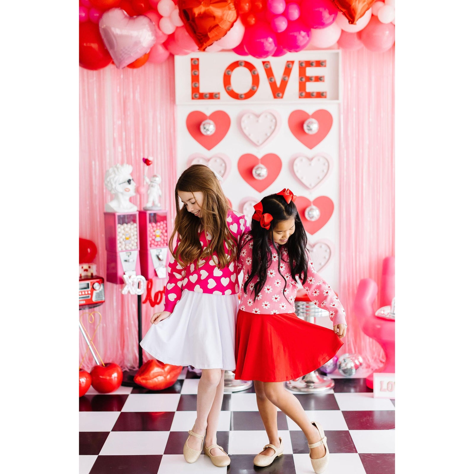 Hot Pink Hearts Sweater