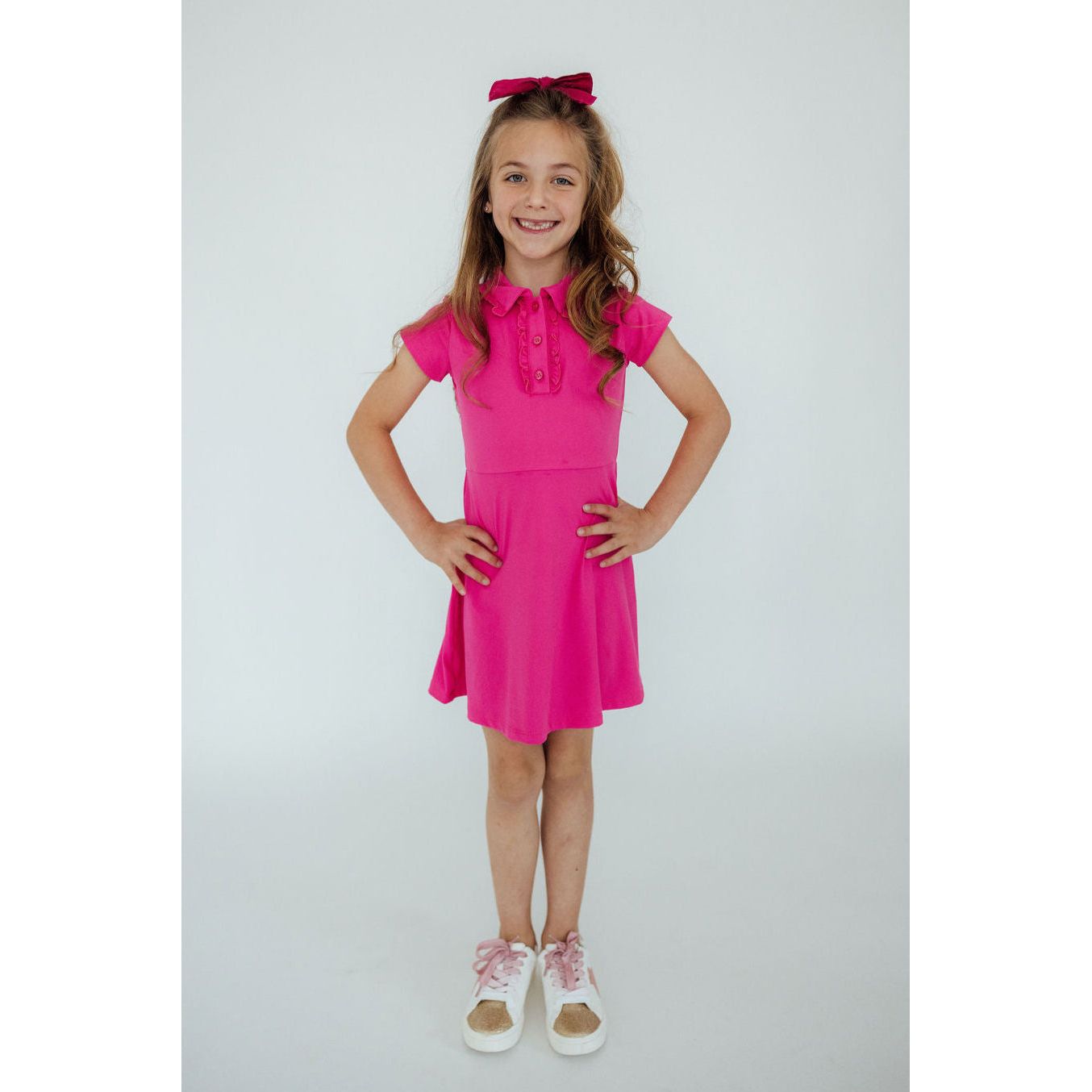 Hot Pink S/S Polo Dress
