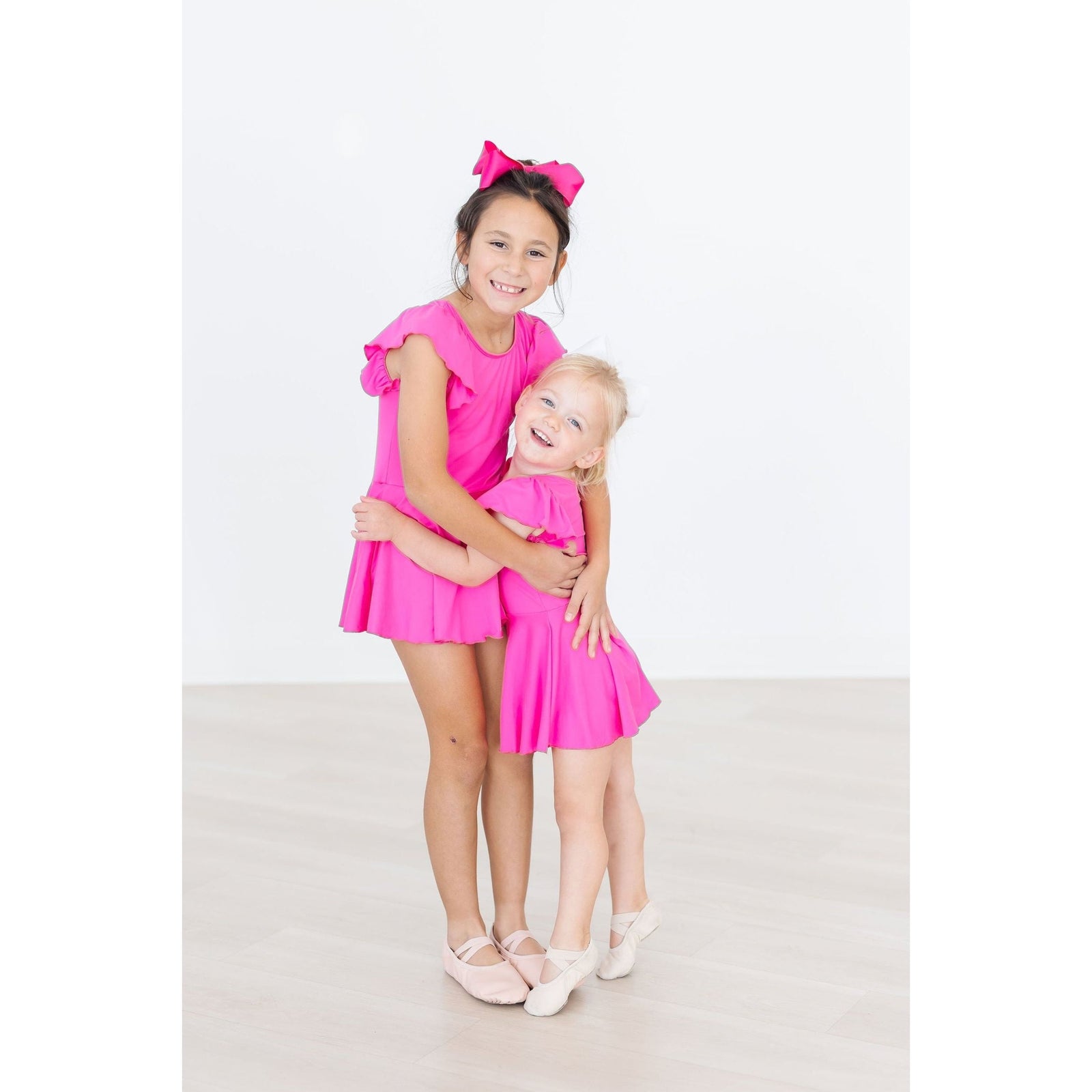 Hot Pink S/S Twirl Leotard