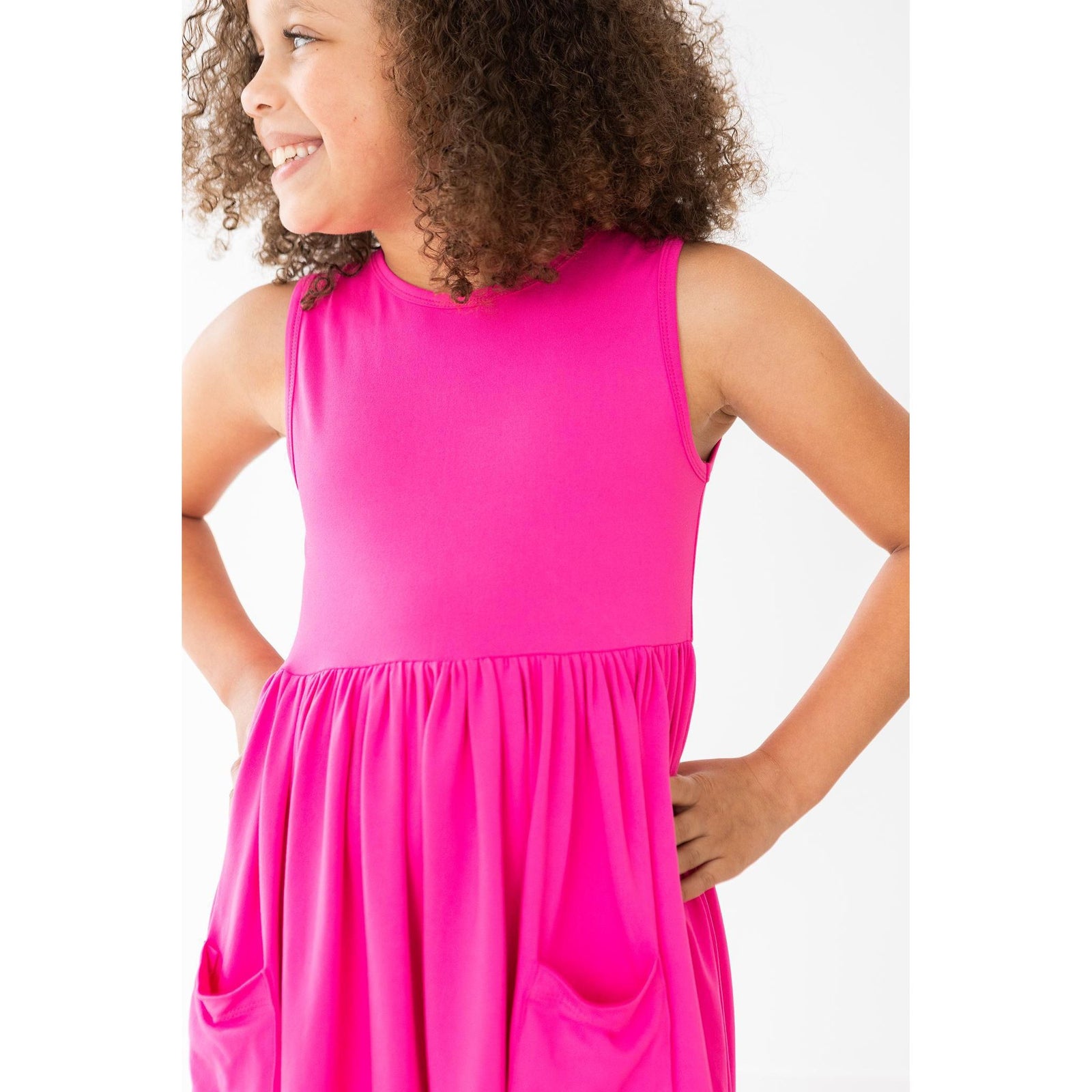 Hot Pink Tank Pocket Twirl Dress