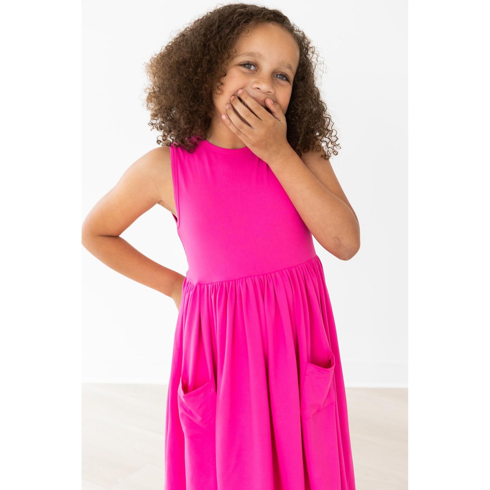 Hot Pink Tank Pocket Twirl Dress