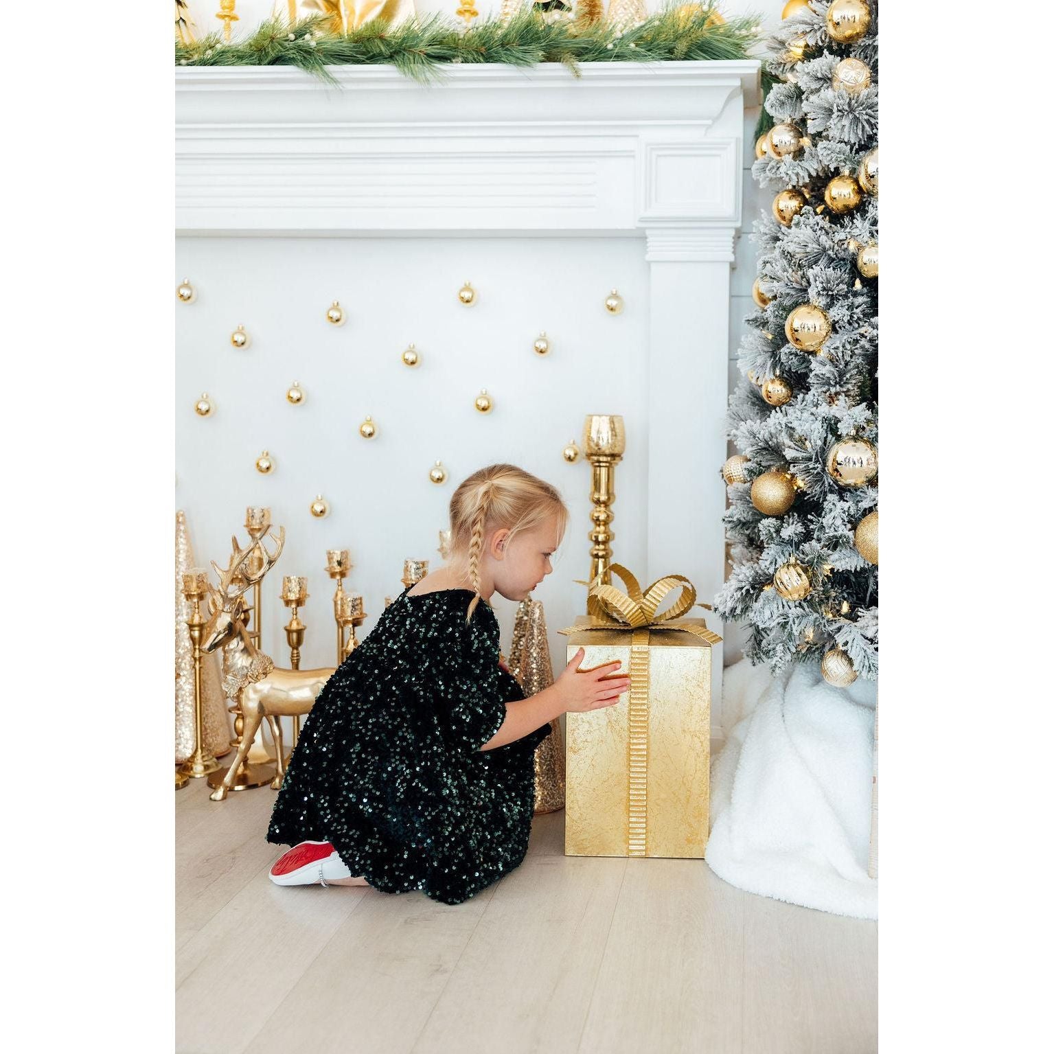 Hunter Green Velvet Sequin Dress
