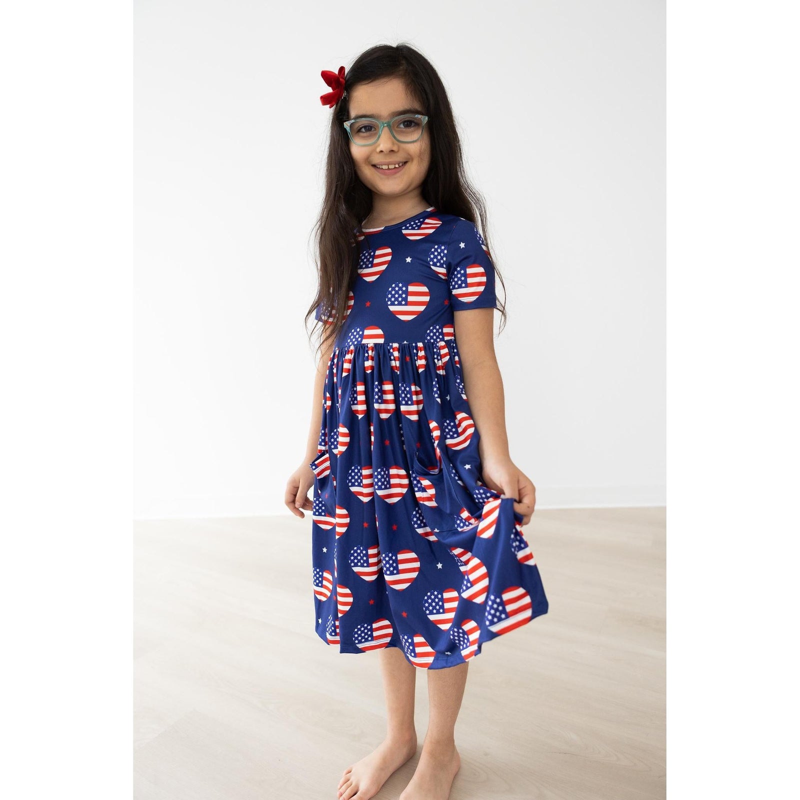 I Heart the USA S/S Pocket Twirl Dress