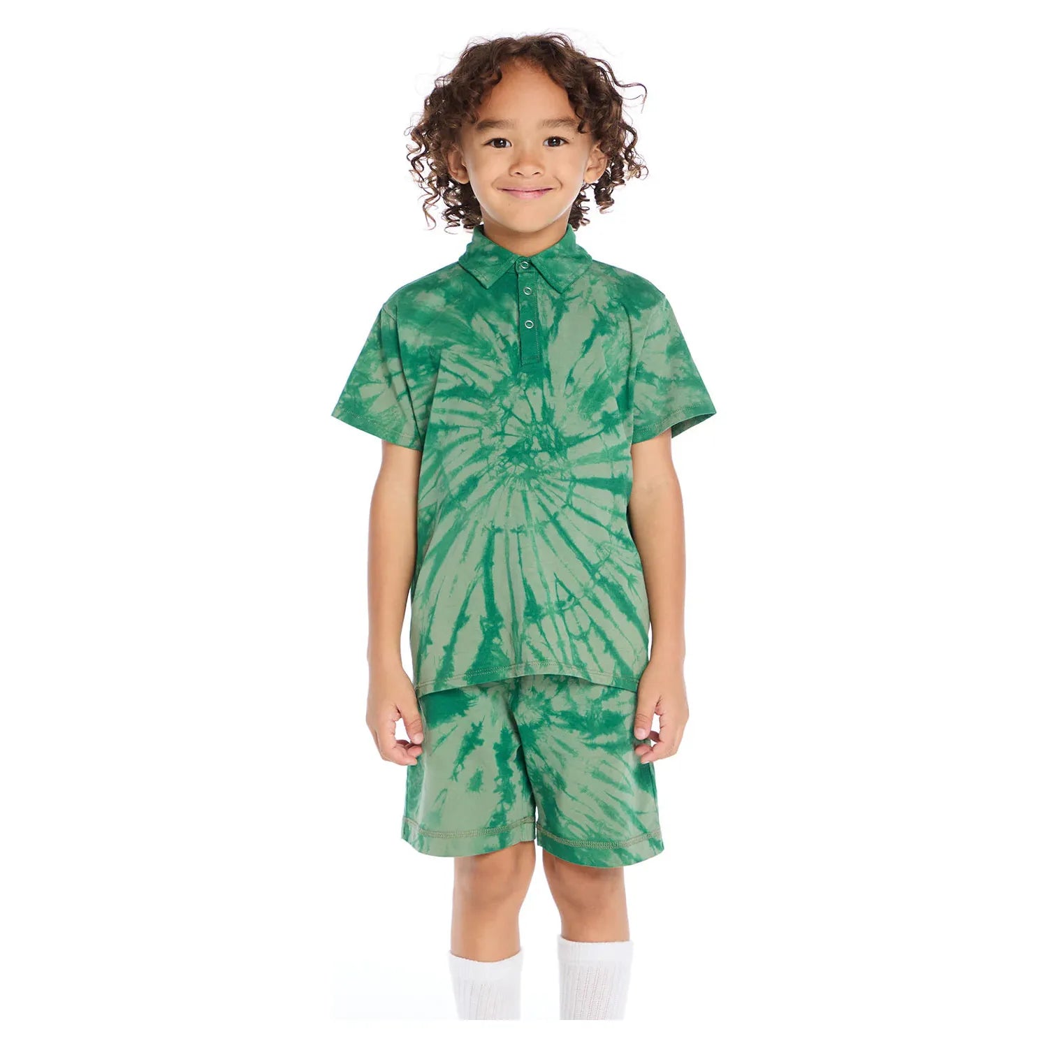 jersey cozy beach shorts | wild green tie dye