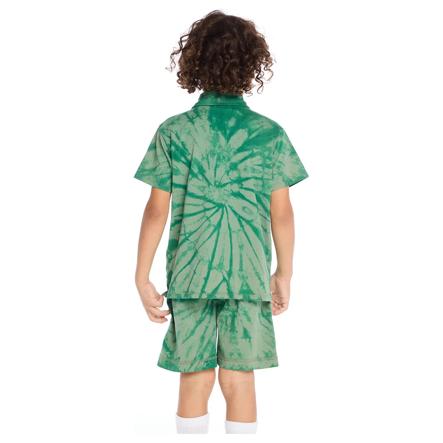 jersey polo shirt | wild green tie dye