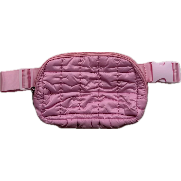pink quilted belt  bag